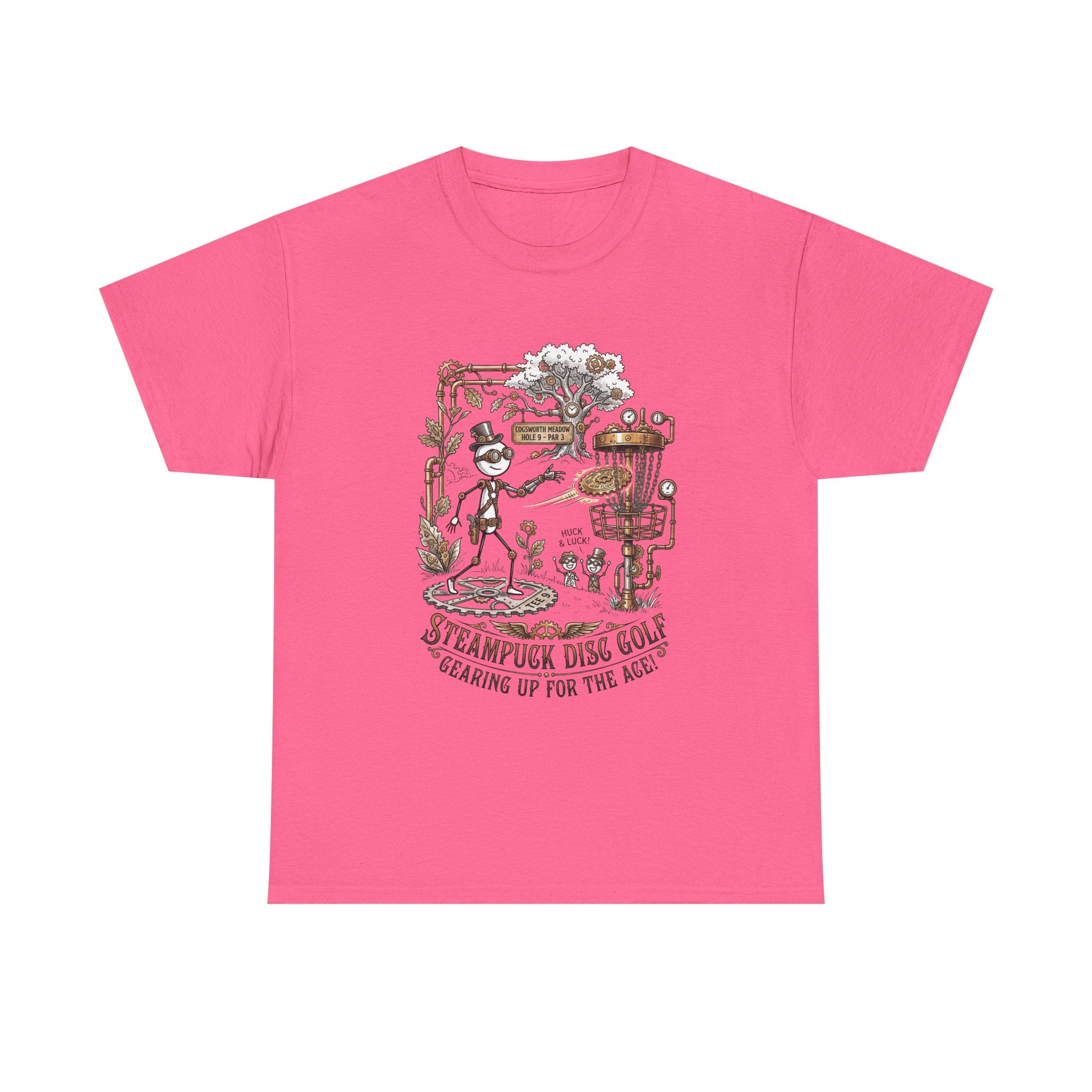Steampunk Disc Golf T-Shirt — "Gearing Up for the Ace" Vintage Disc Golf Tee