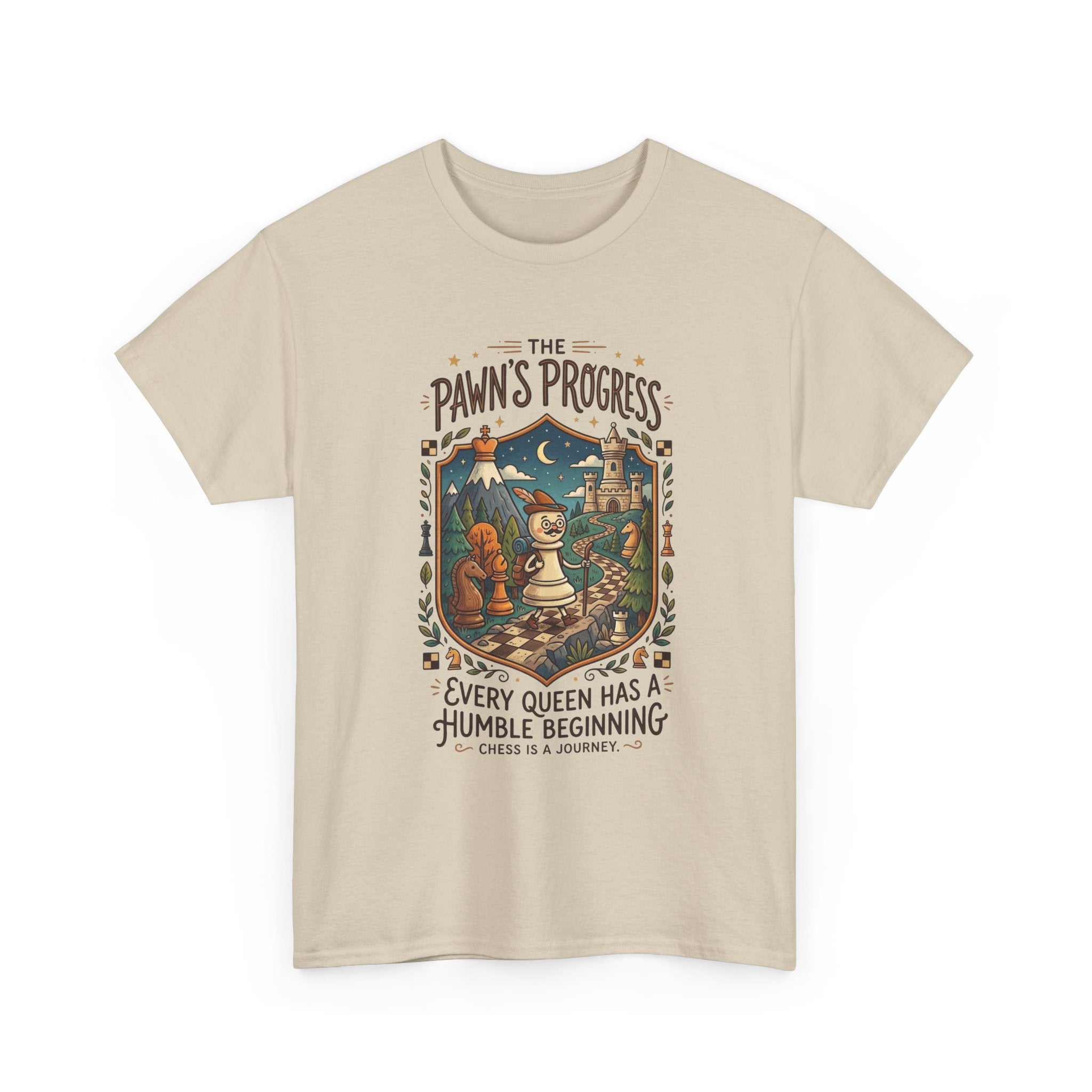 Chess 'The Pawn's Progress' T-Shirt — "Every Queen Has a Humble Beginning" Vintage Style Tee