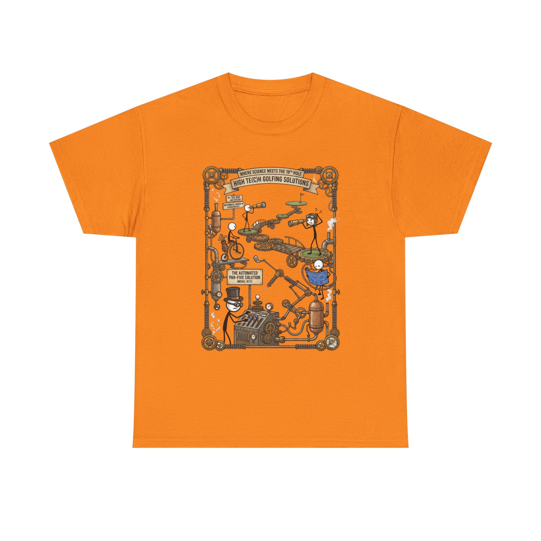 Steampunk Golf — ‘How To Make Par’ Vintage Contraption T-Shirt
