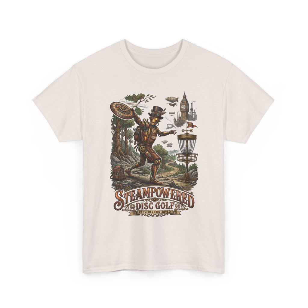 Steampunk Disc Golf T-Shirt – "Steampowered Disc Golf" Vintage Style