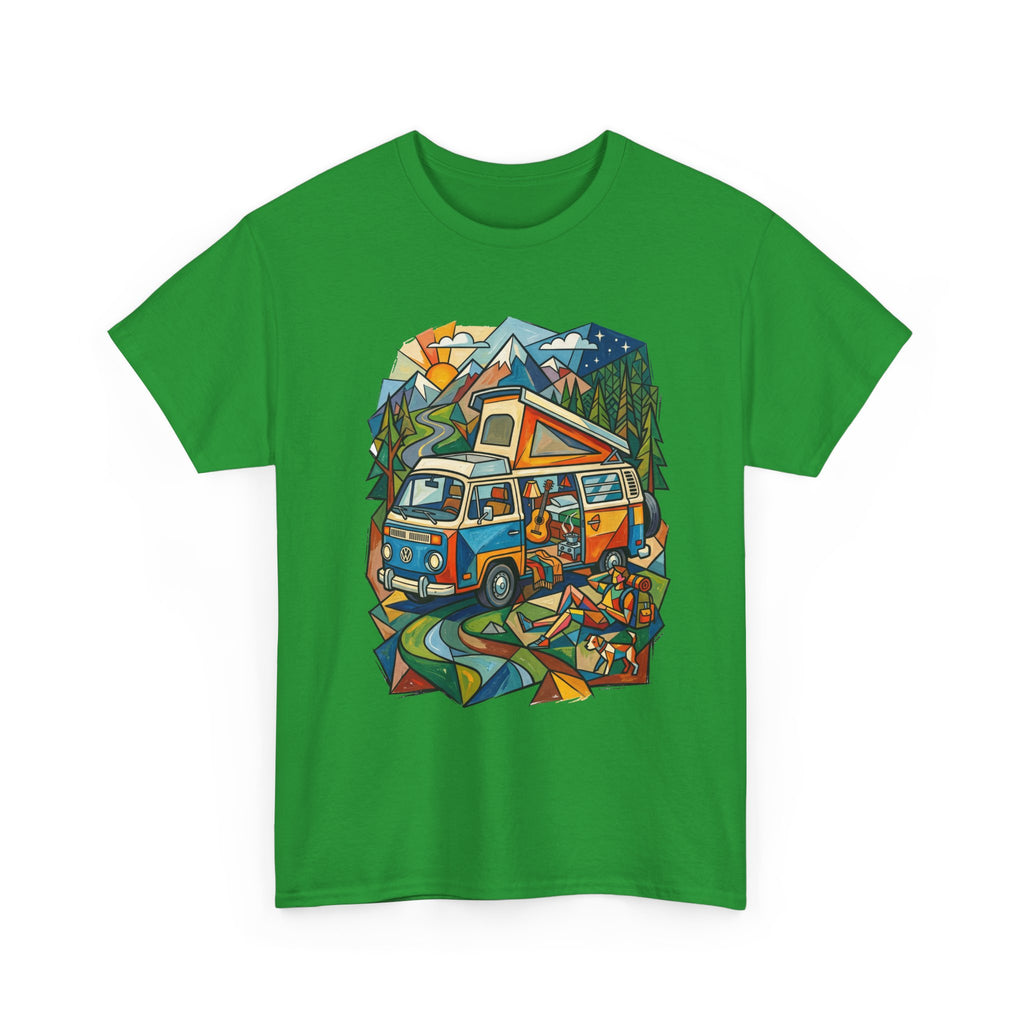 Van Life Camper Van T-Shirt – Retro Mountain Adventure Tee