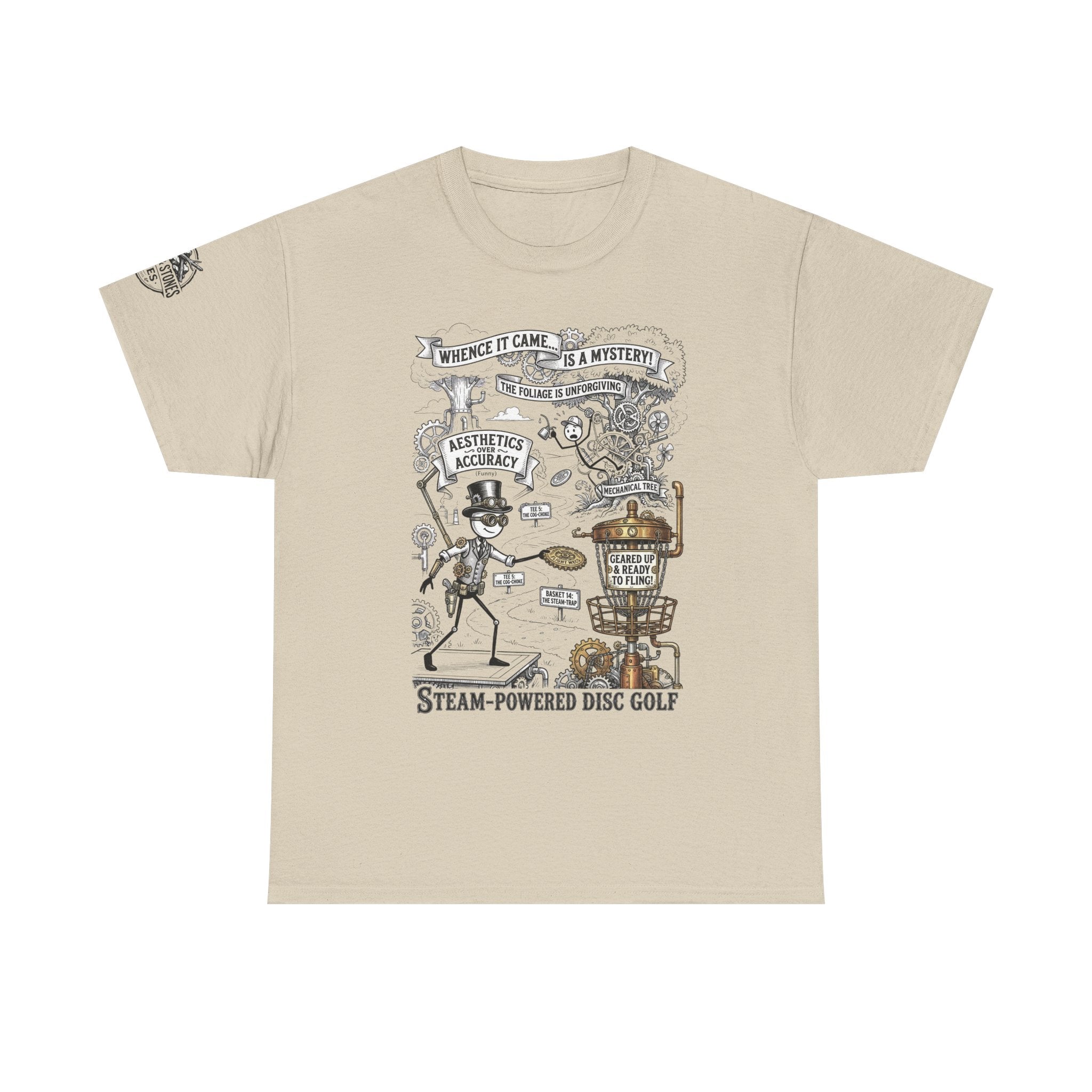 Steam-Powered Disc Golf T-Shirt | Steampunk Disc Golf Design