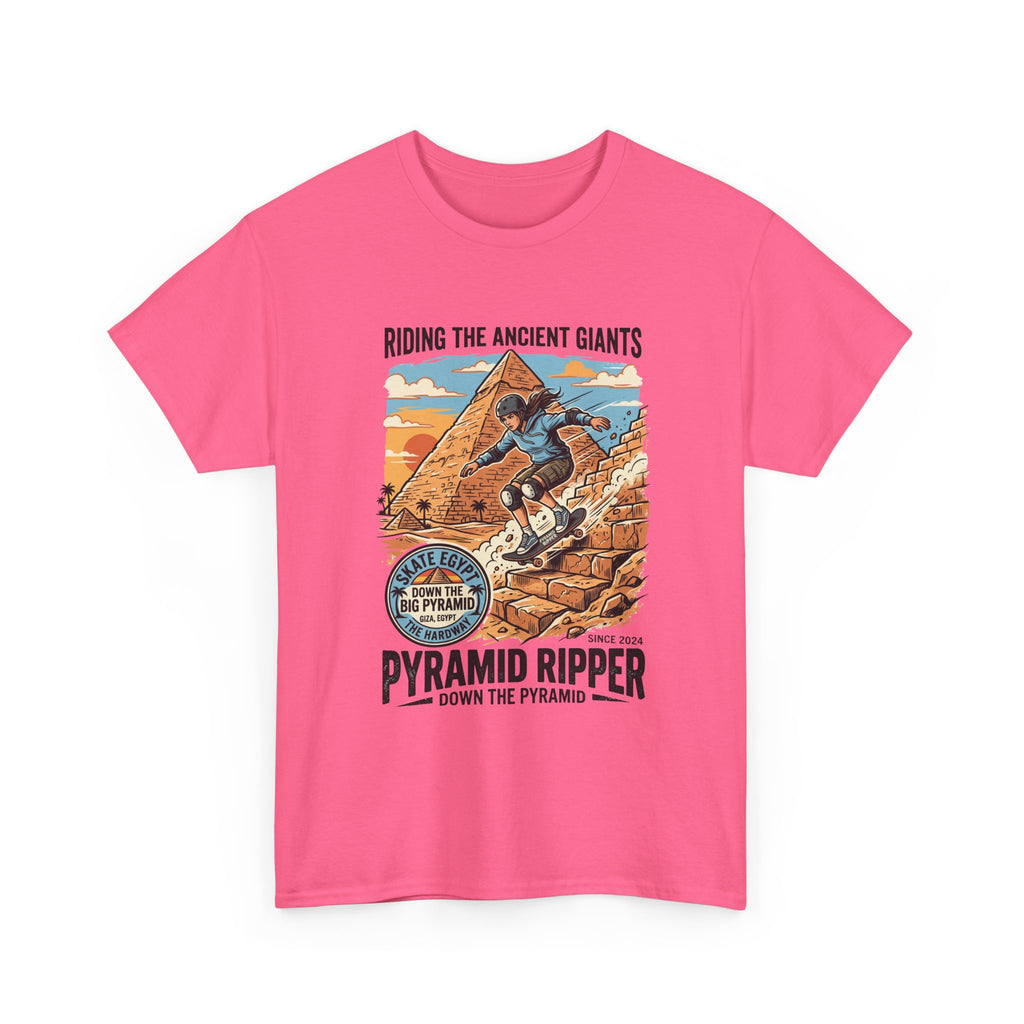 Pyramid Skateboarder T-Shirt — 'Riding the Ancient Giants' Vintage Surf Graphic