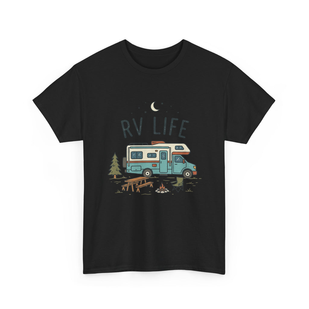 RV Life T‑Shirt — Retro Camper Tee for RV Travelers & Camping Enthusiasts