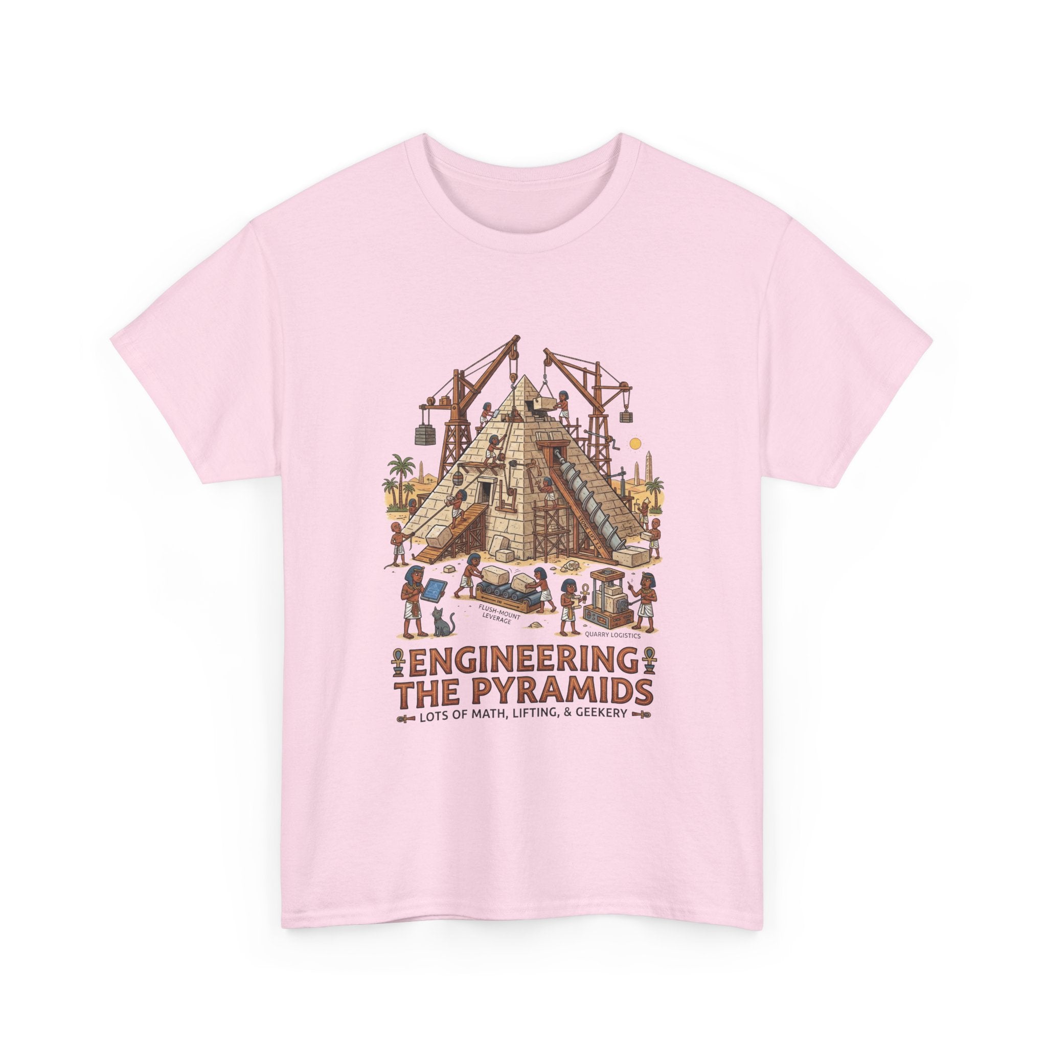 Pyramids Engineering T-Shirt – Vintage Egypt Construction Graphic Tee
