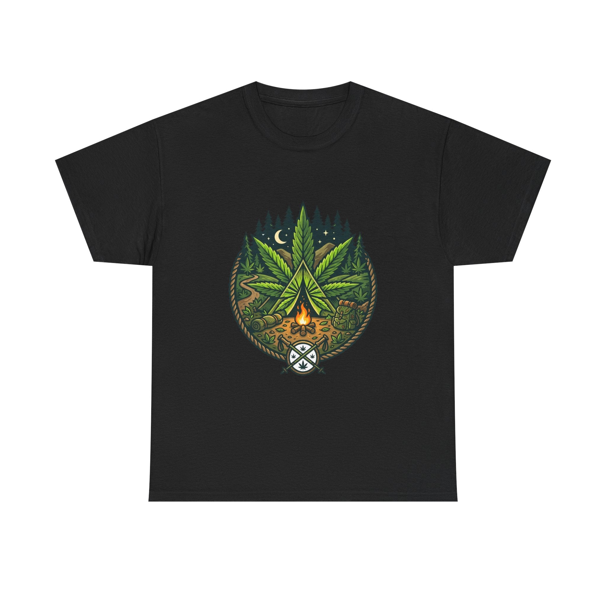 T-Shirt — Campfire Cannabis Leaf Graphic Tee