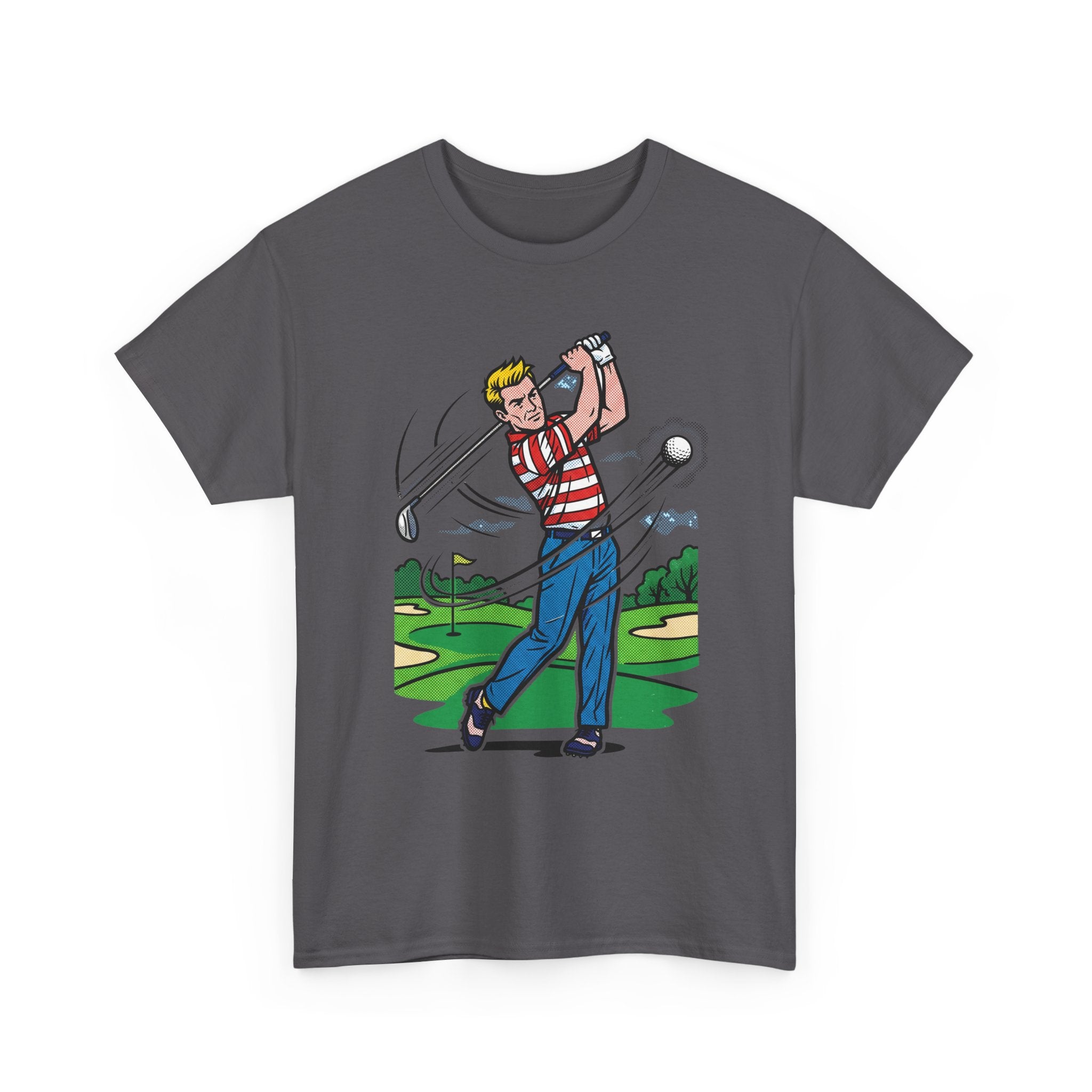 Golf Swing Graphic T-Shirt — Vintage Golfer Illustration Tee