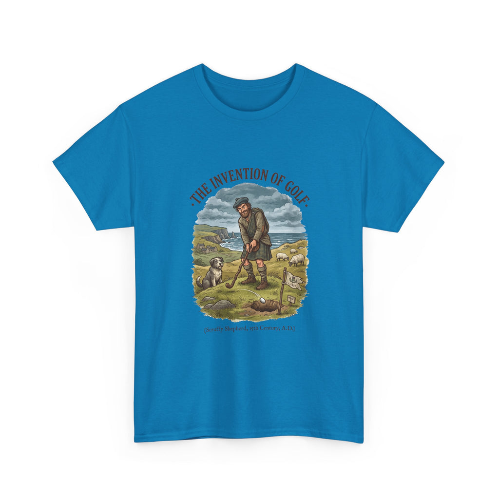 The Invention of Golf T-Shirt — Vintage Golfer Illustration Tee