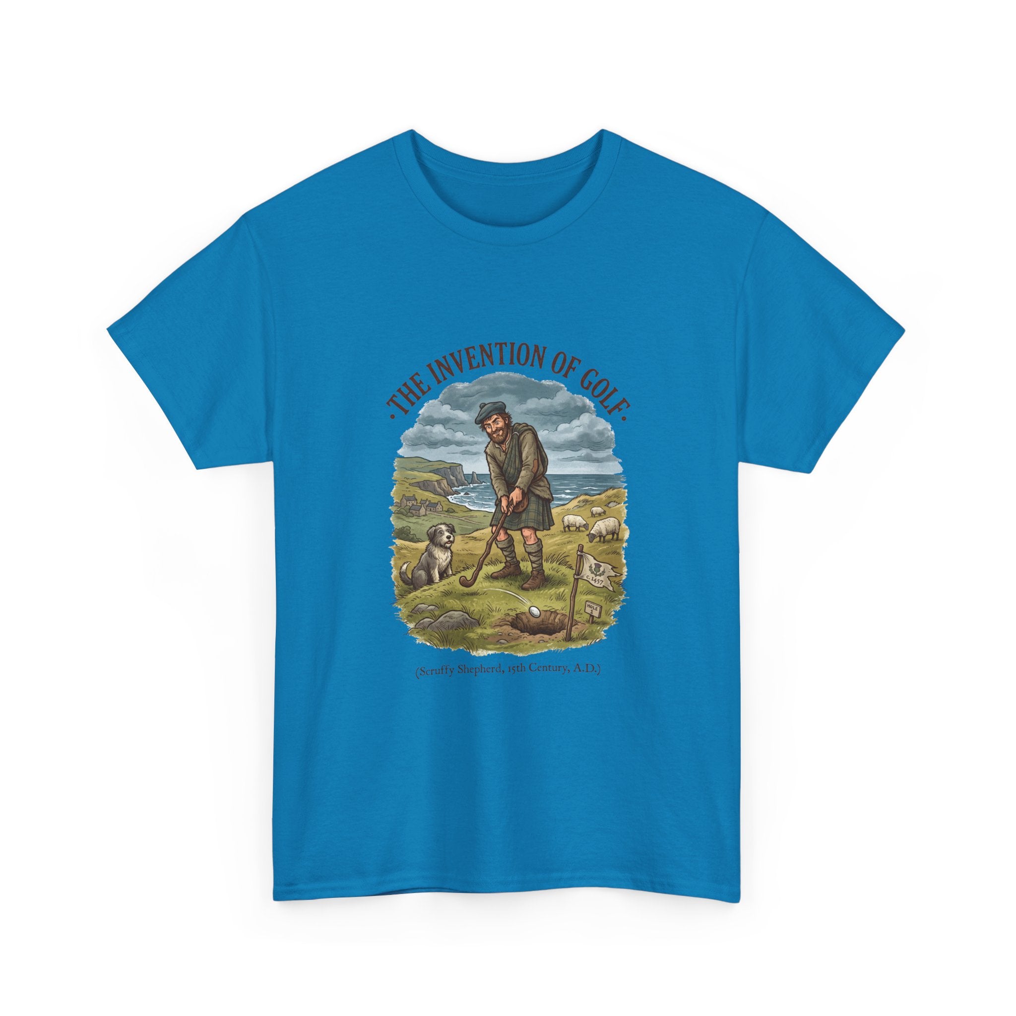The Invention of Golf T-Shirt — Vintage Golfer Illustration Tee