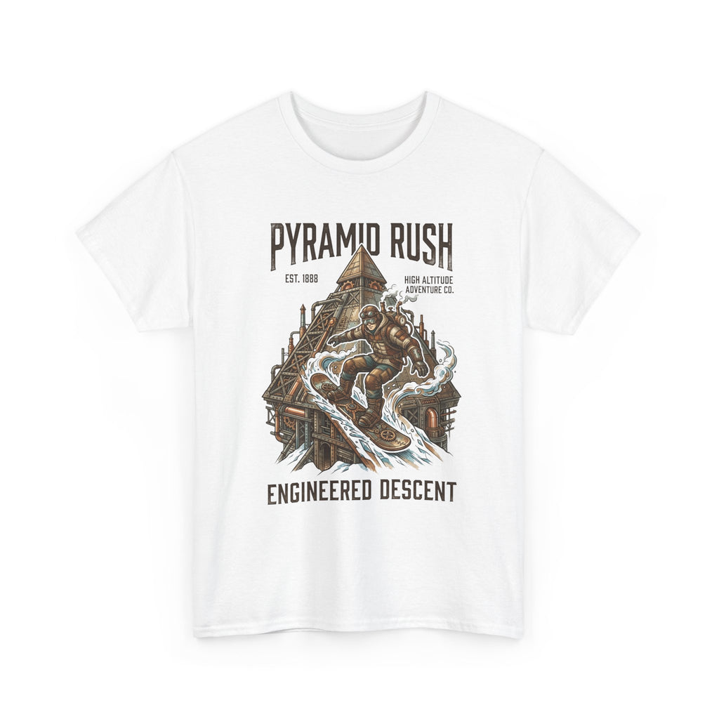 Steampunk Snowboard Pyramid Adventure T-Shirt — Fantasy Explorer Graphic Tee