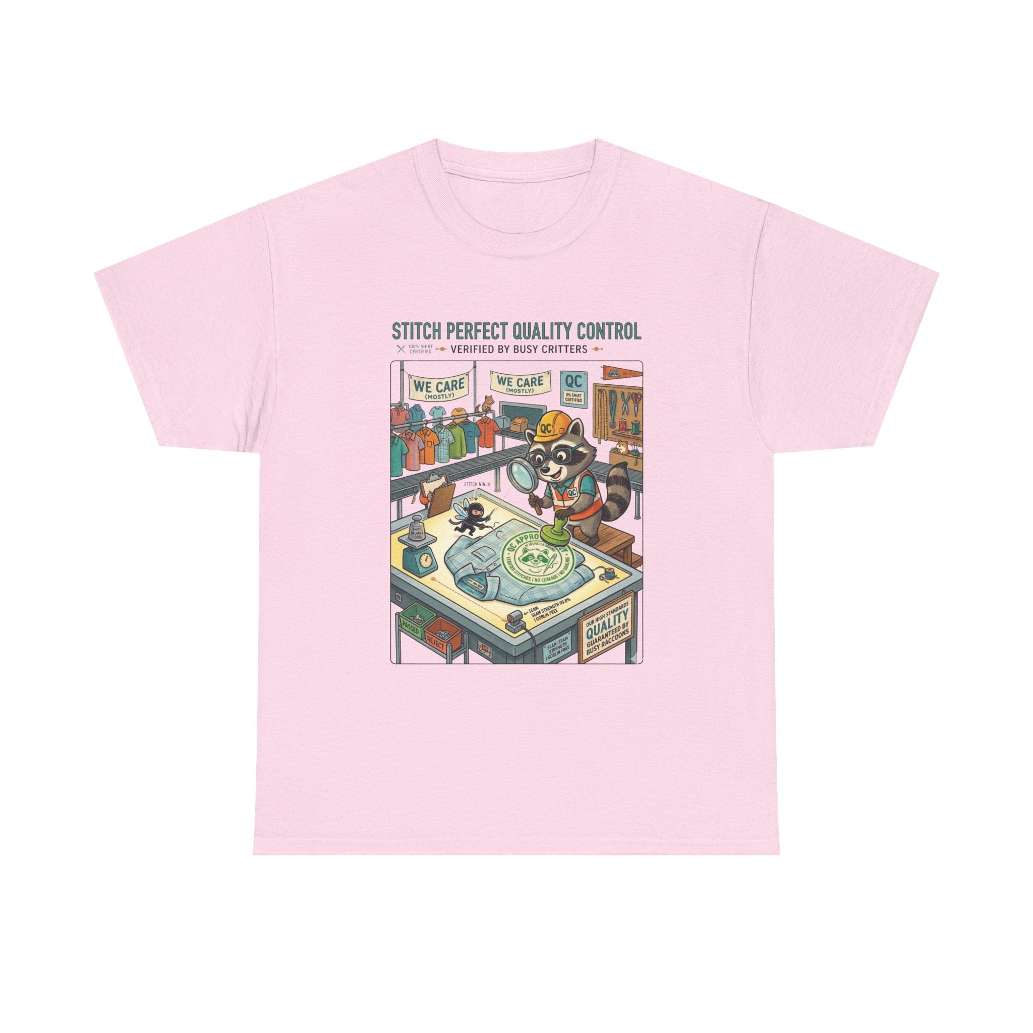 Quality Control Sewing Shirt — "Stitch Perfect" Tailor Cartoon Tee