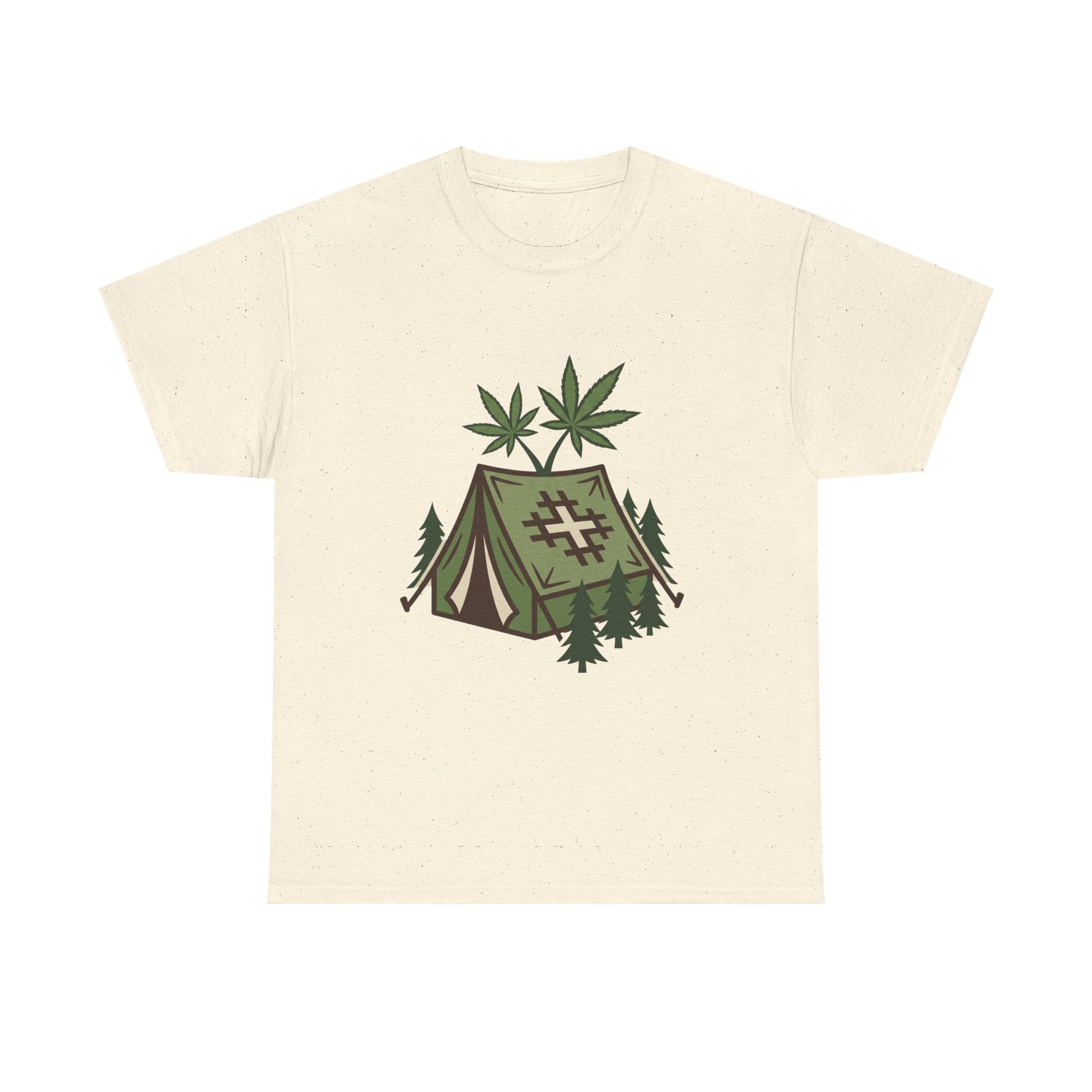 Camping Tent Cannabis T-Shirt – Weed Outdoor Adventure Graphic Tee