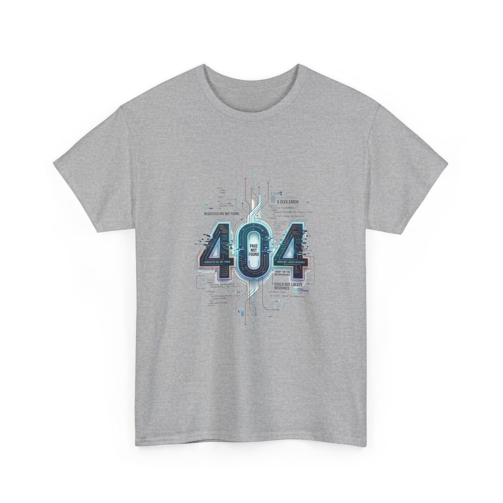404 Error Tech Graphic Tee — Retro Cyber Glitch Computer Shirt