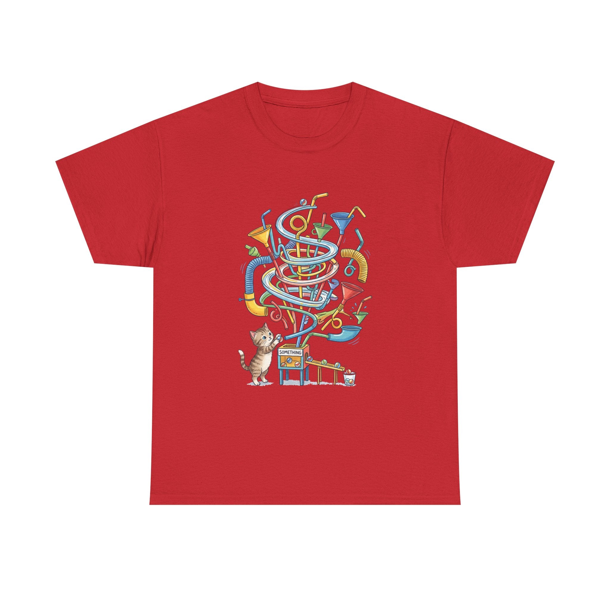 Music Cat T-Shirt — Whimsical Cat Playing Colorful Instruments Tee