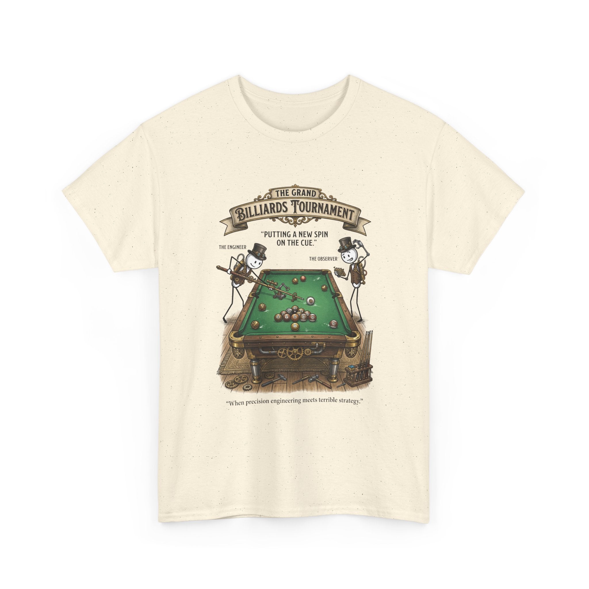Billiards Tournament T-Shirt — Vintage Pool Table Graphic Tee