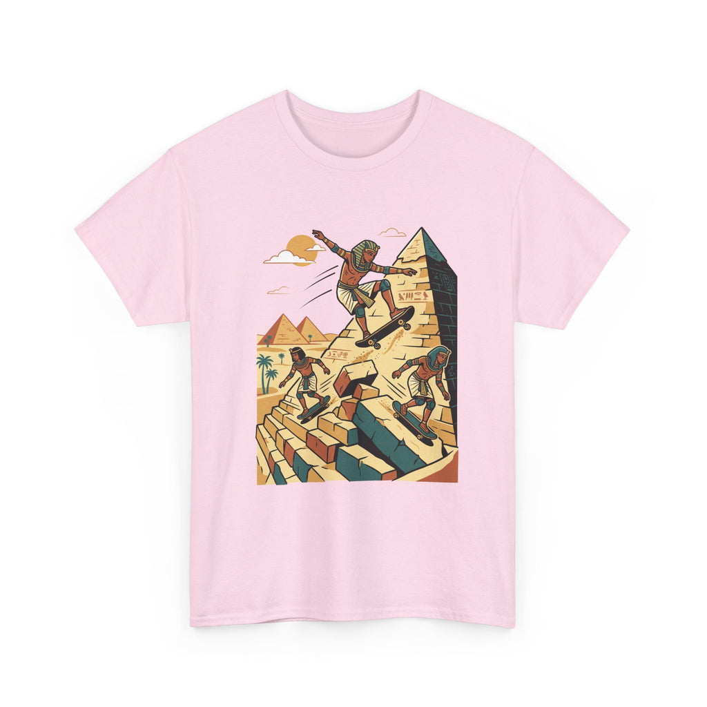 Egyptian Pyramid Skateboard T‑Shirt — Retro Skateboarding Pharaohs Graphic Tee