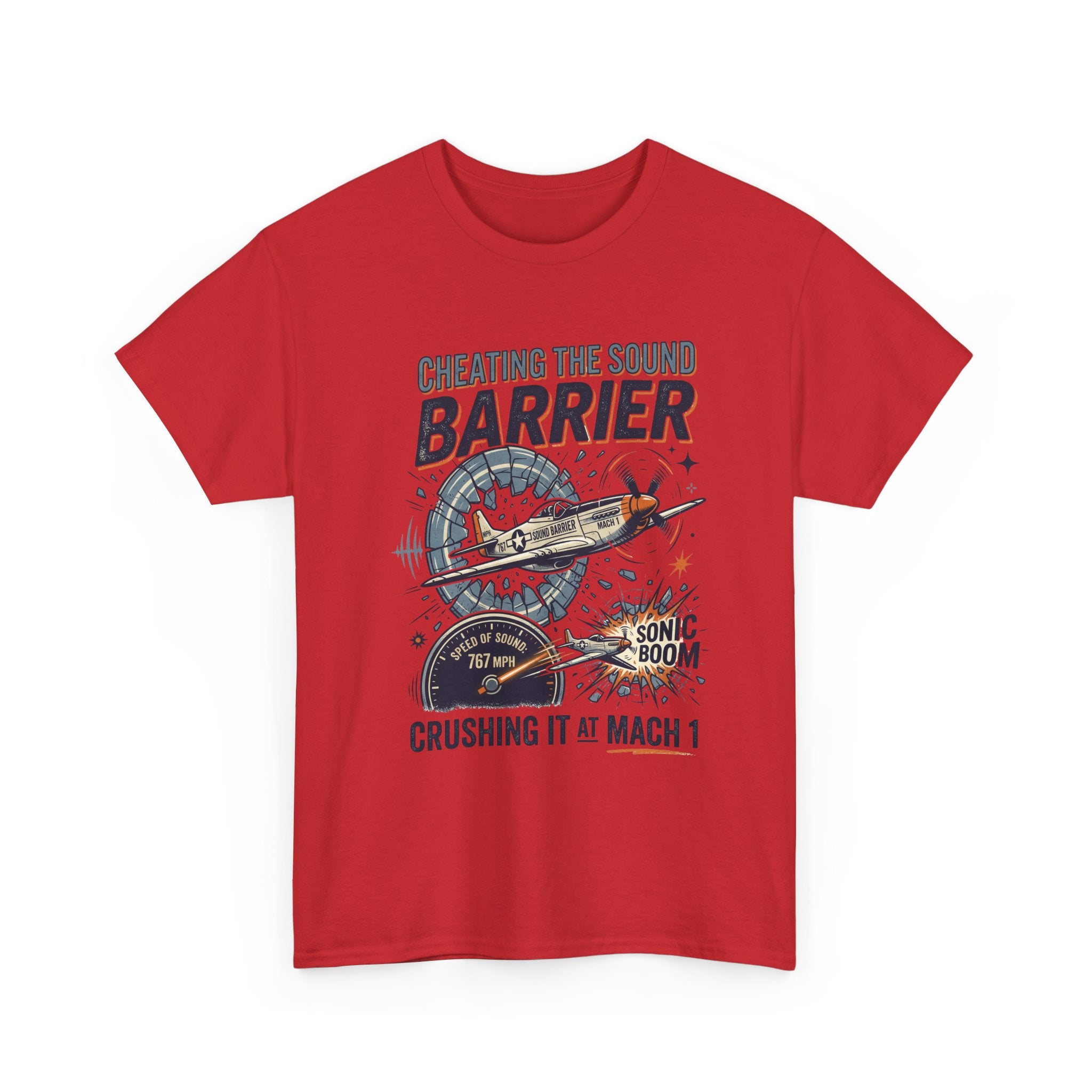 Cheating the Sound Barrier Aviation T-Shirt – "Crushing It at Mach 1" Pilot Tee