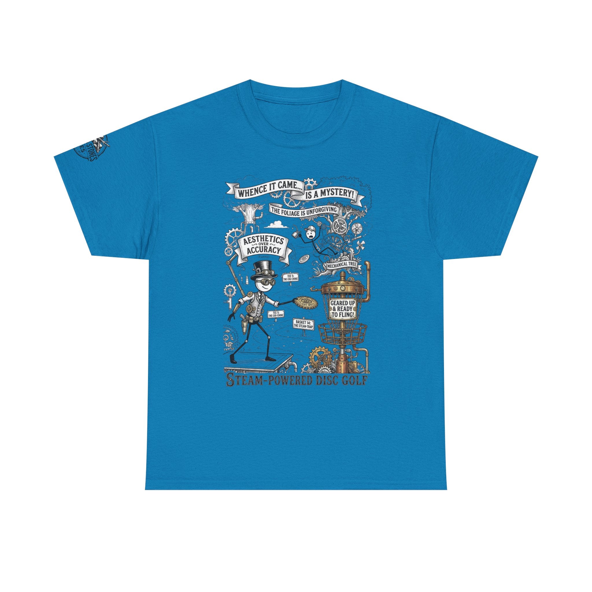 Steam-Powered Disc Golf T-Shirt | Steampunk Disc Golf Design