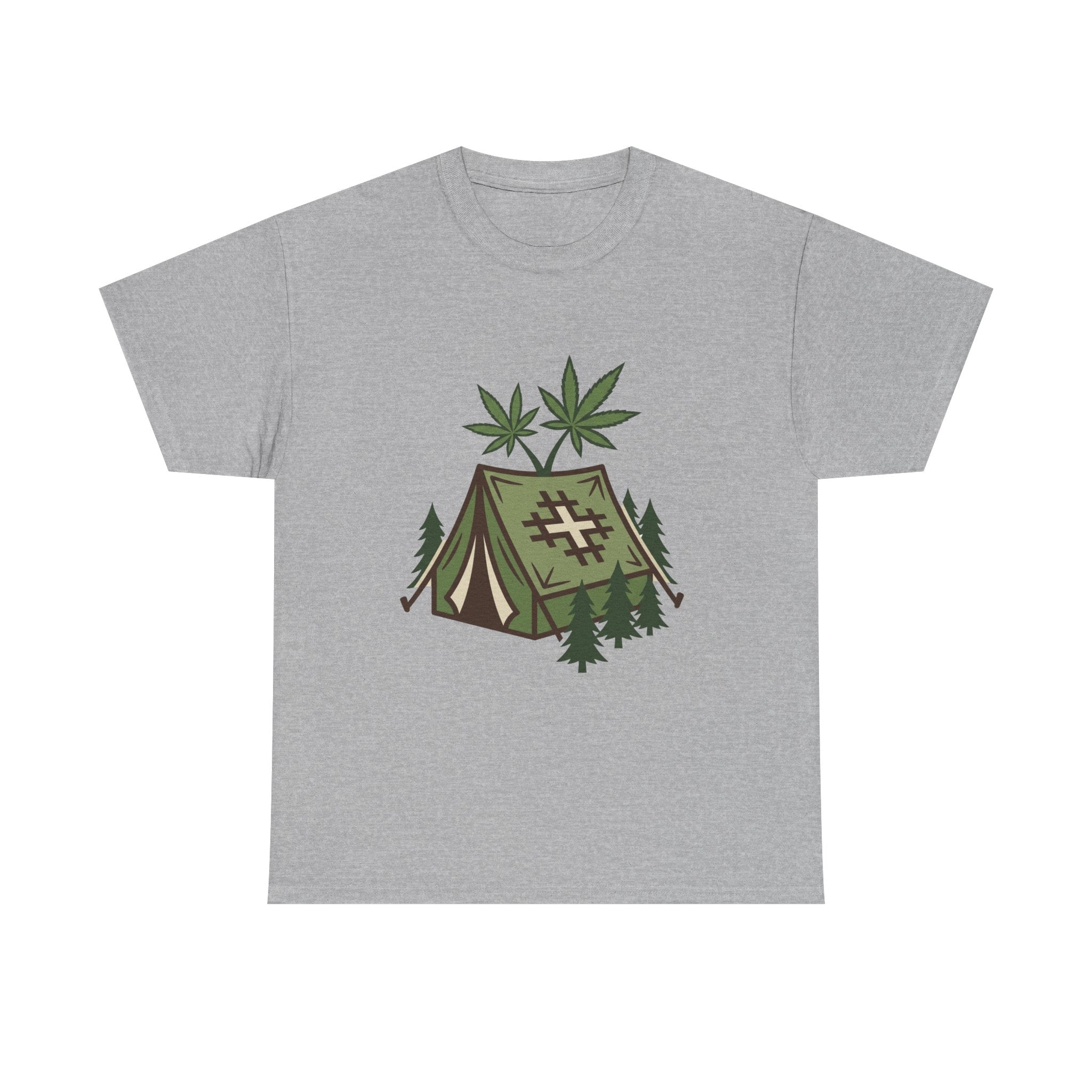 Camping Tent Cannabis T-Shirt – Weed Outdoor Adventure Graphic Tee