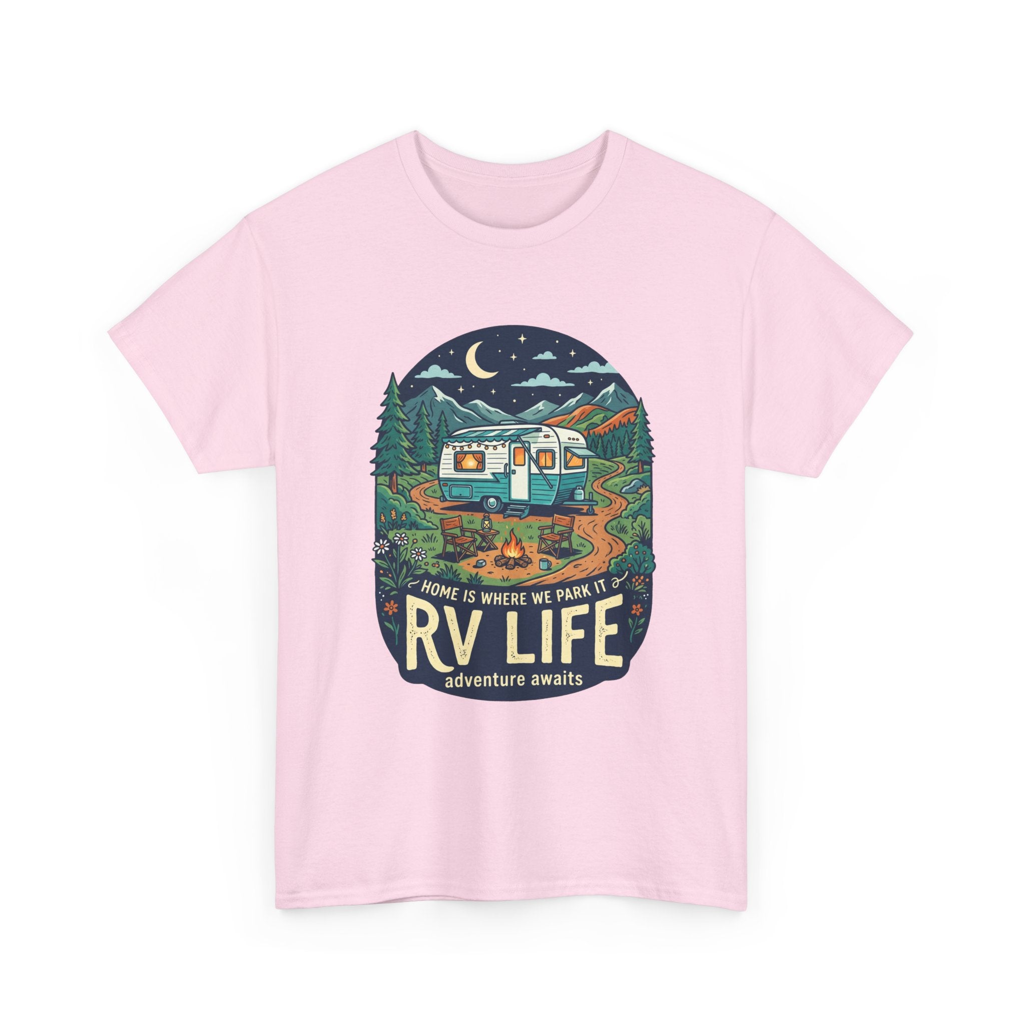 RV Life T-Shirt — Retro Camper Graphic Tee (“Home Is Where We Park It”)