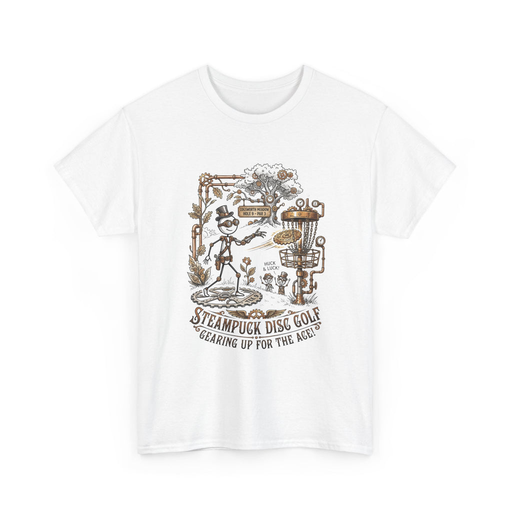 Steampunk Disc Golf T-Shirt — "Gearing Up for the Ace" Vintage Disc Golf Tee