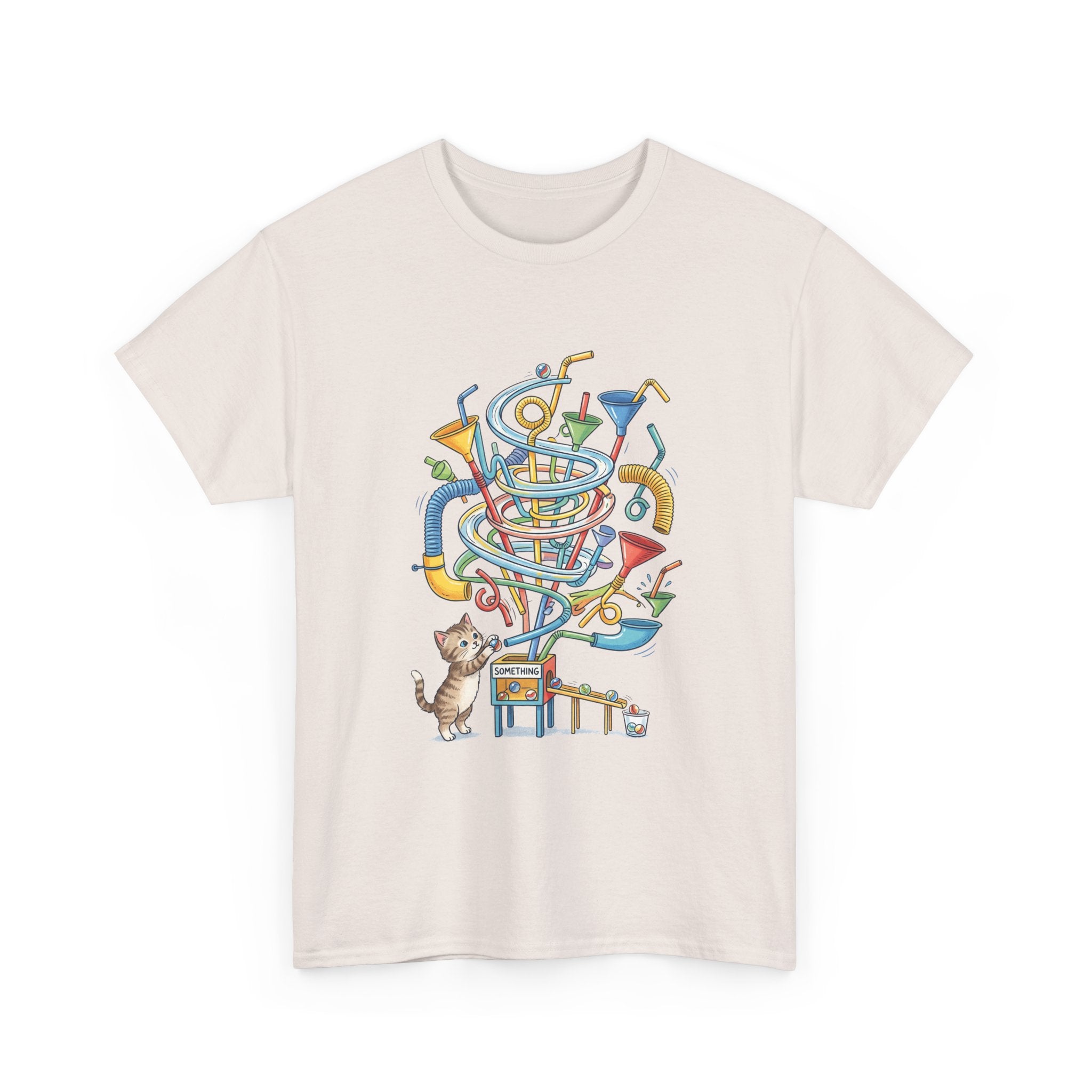 Music Cat T-Shirt — Whimsical Cat Playing Colorful Instruments Tee