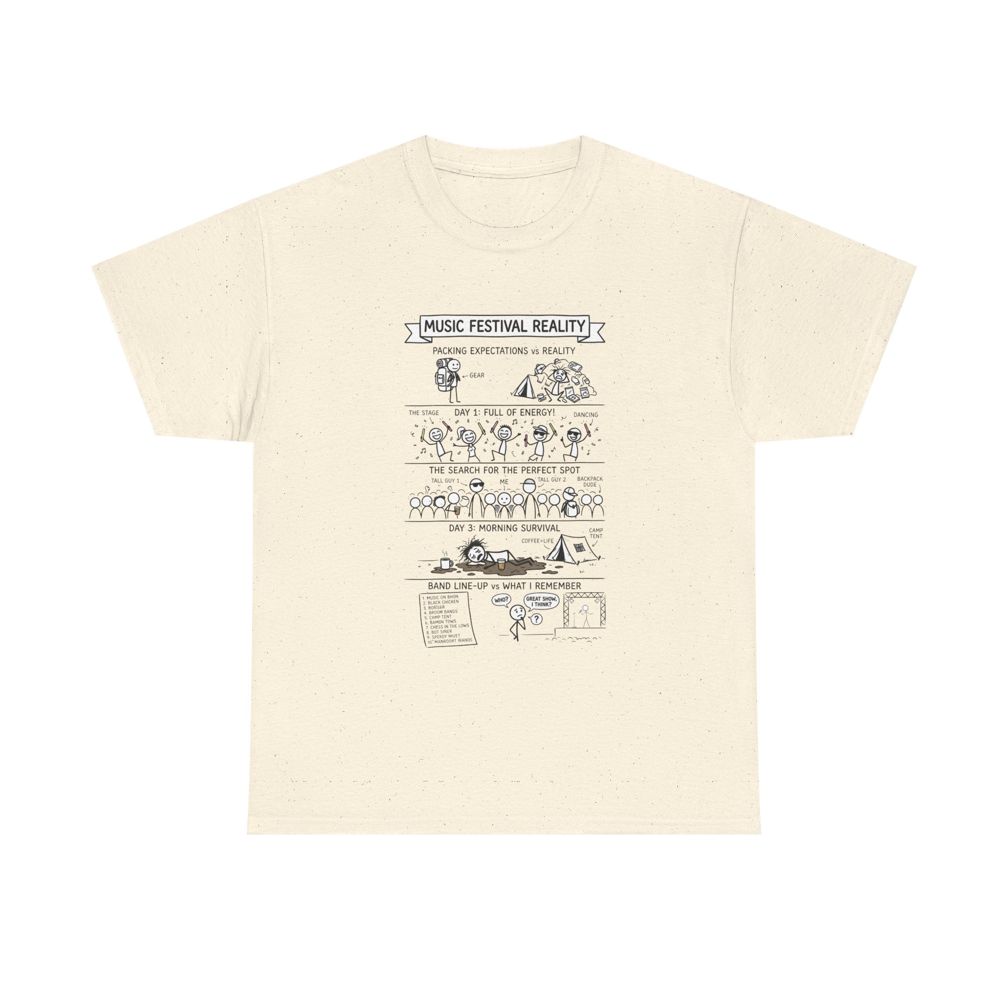 Music Festival Reality Tee – Funny Concert Comic Graphic T-Shirt