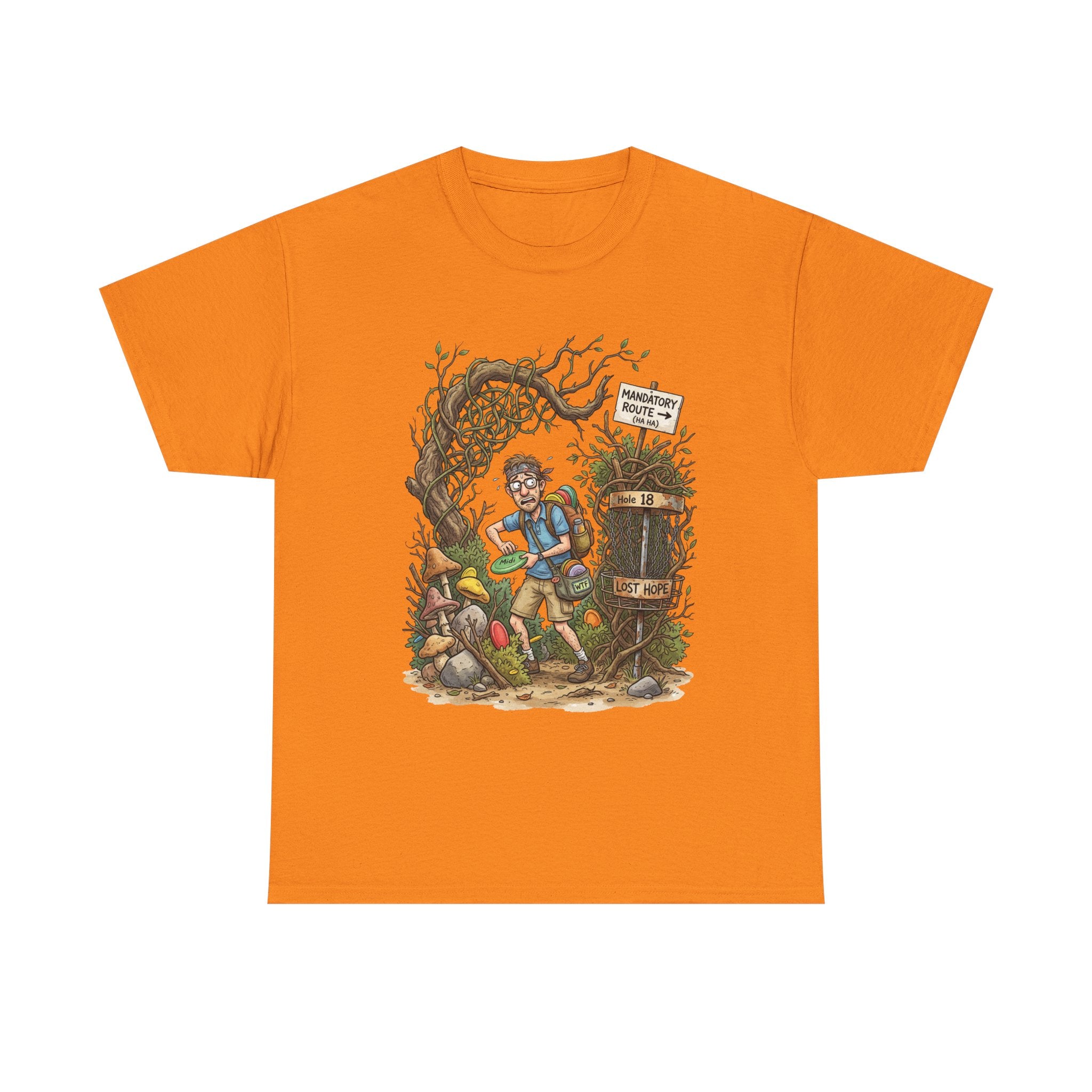 Disc Golf Graphic Tee — "Lost But Loving It" Outdoor Adventure T-Shirt