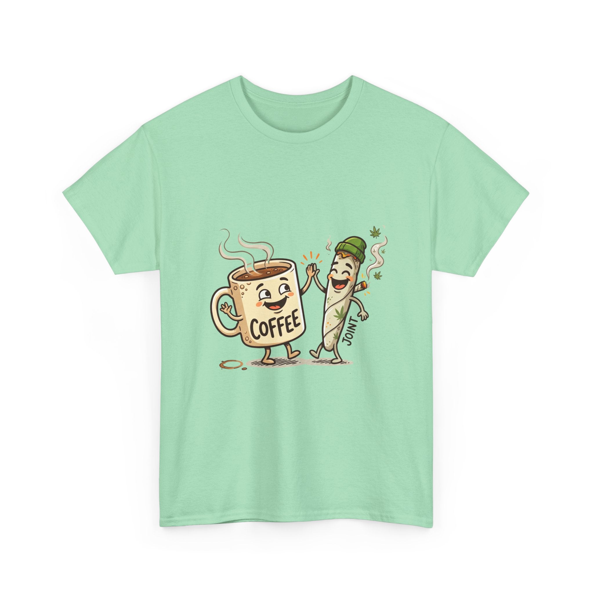 Coffee & a Joint Friends T-Shirt — Funny Breakfast Cartoon Tee
