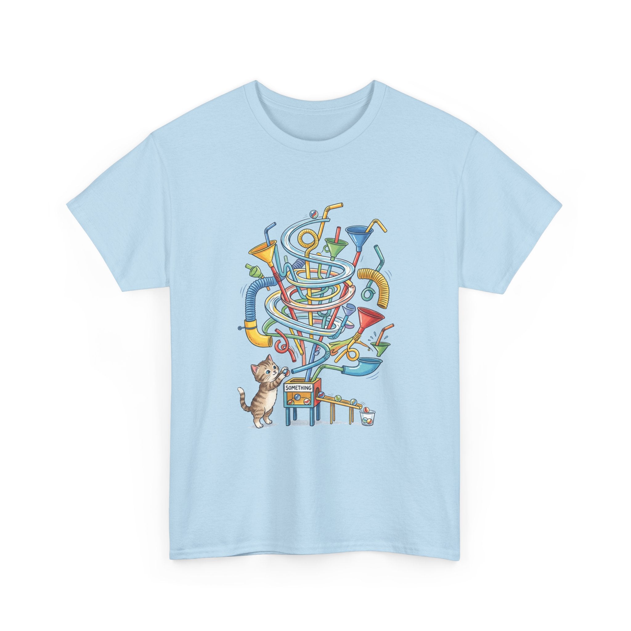 Music Cat T-Shirt — Whimsical Cat Playing Colorful Instruments Tee