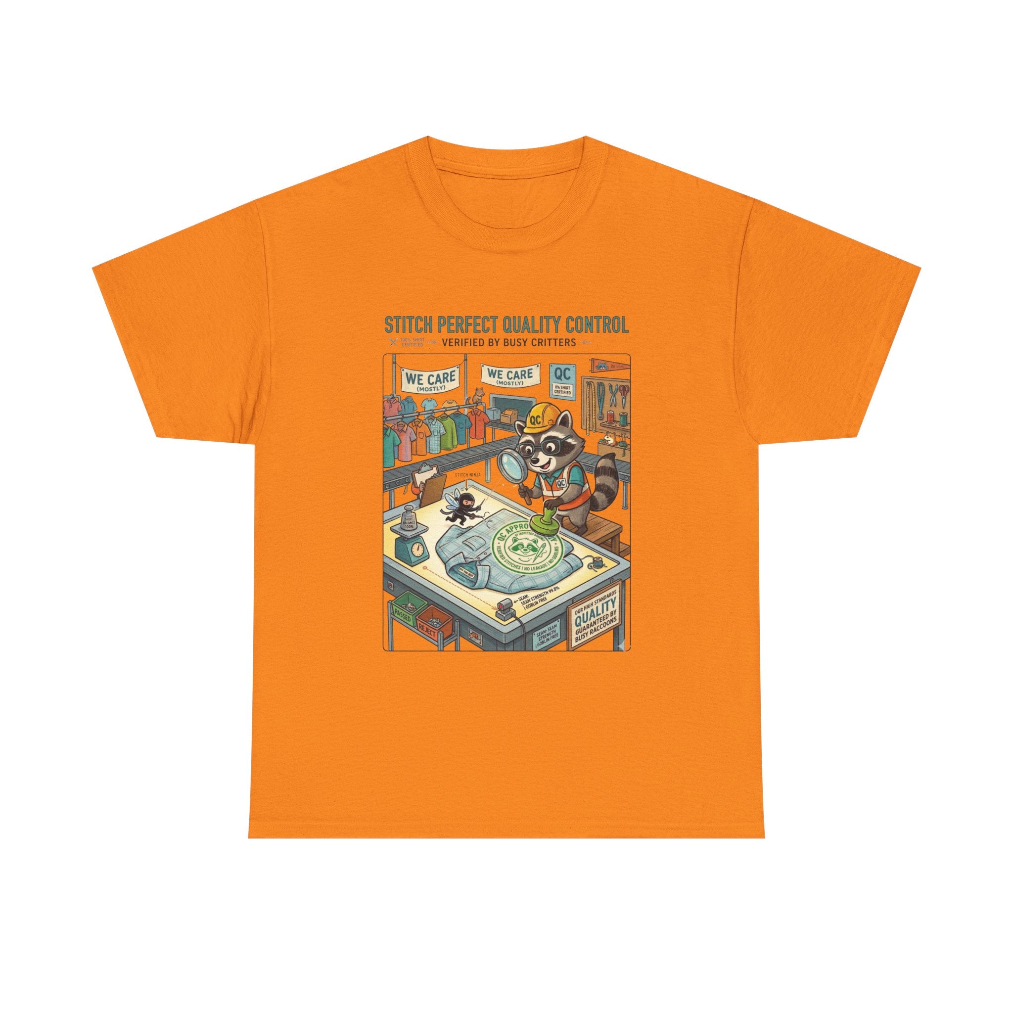 Quality Control Sewing Shirt — "Stitch Perfect" Tailor Cartoon Tee