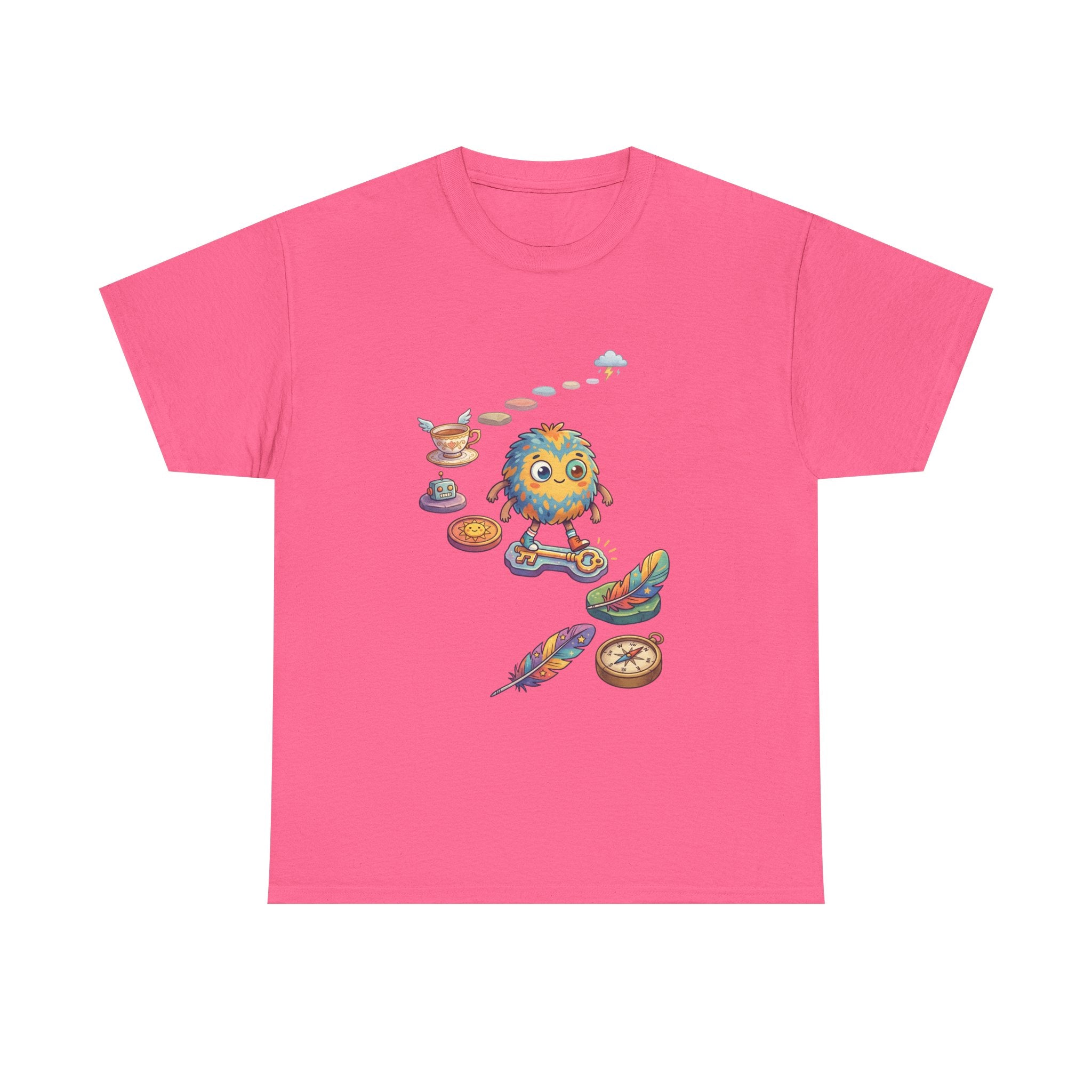 T-Shirt — Whimsical Cosmic Creature with Ritual Objects Graphic Tee