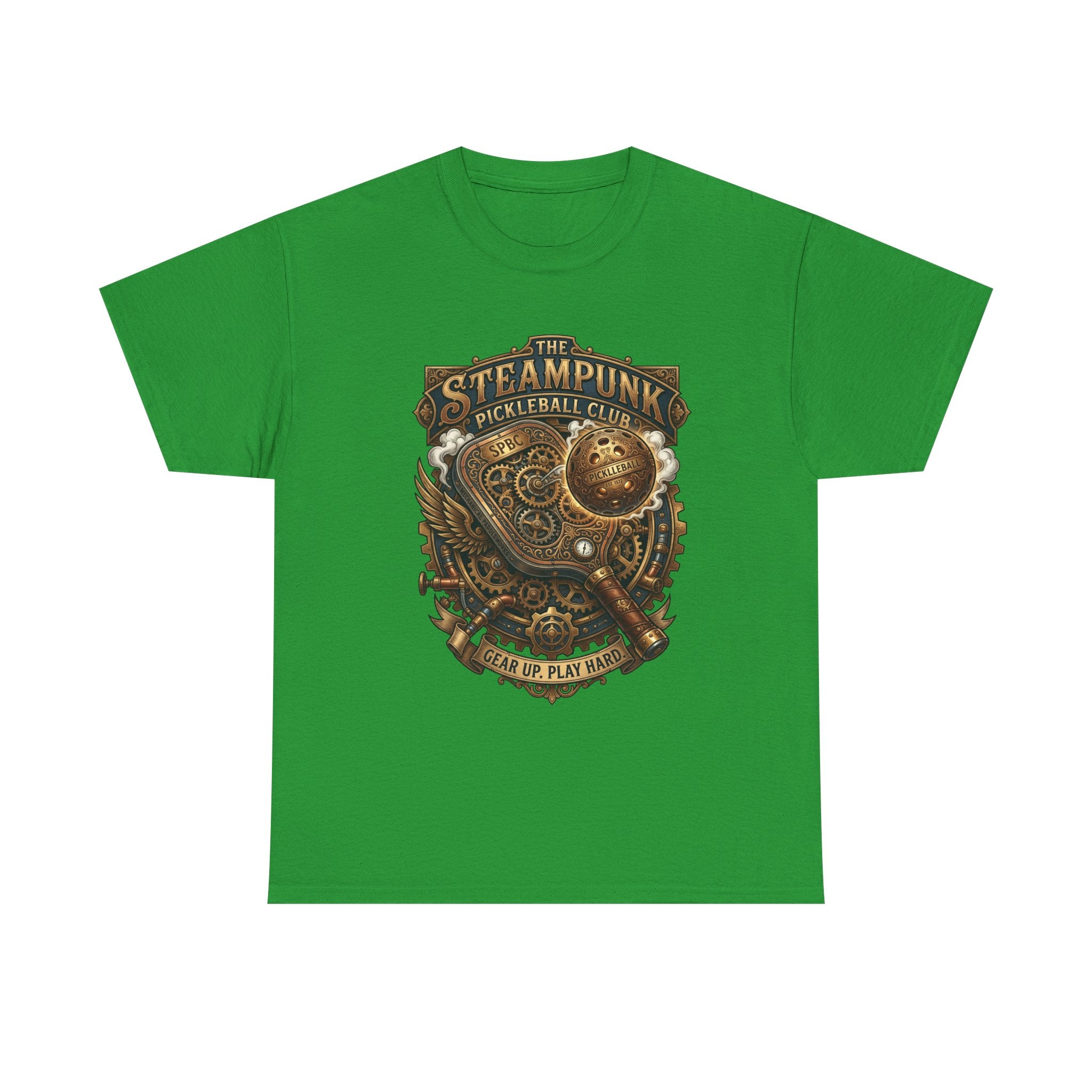 Steampunk Pickleball Club T‑Shirt – Vintage Gear & Gears Graphic Tee