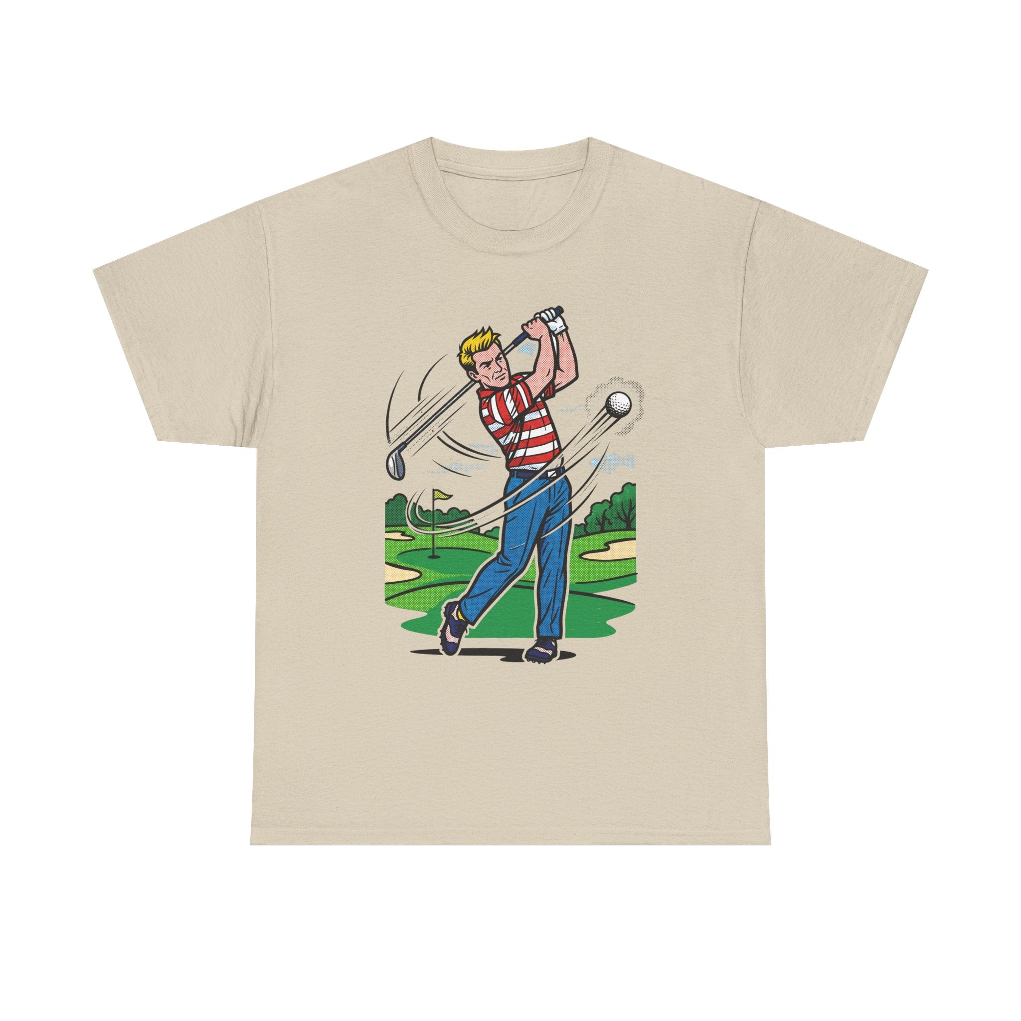 Golf Swing Graphic T-Shirt — Vintage Golfer Illustration Tee