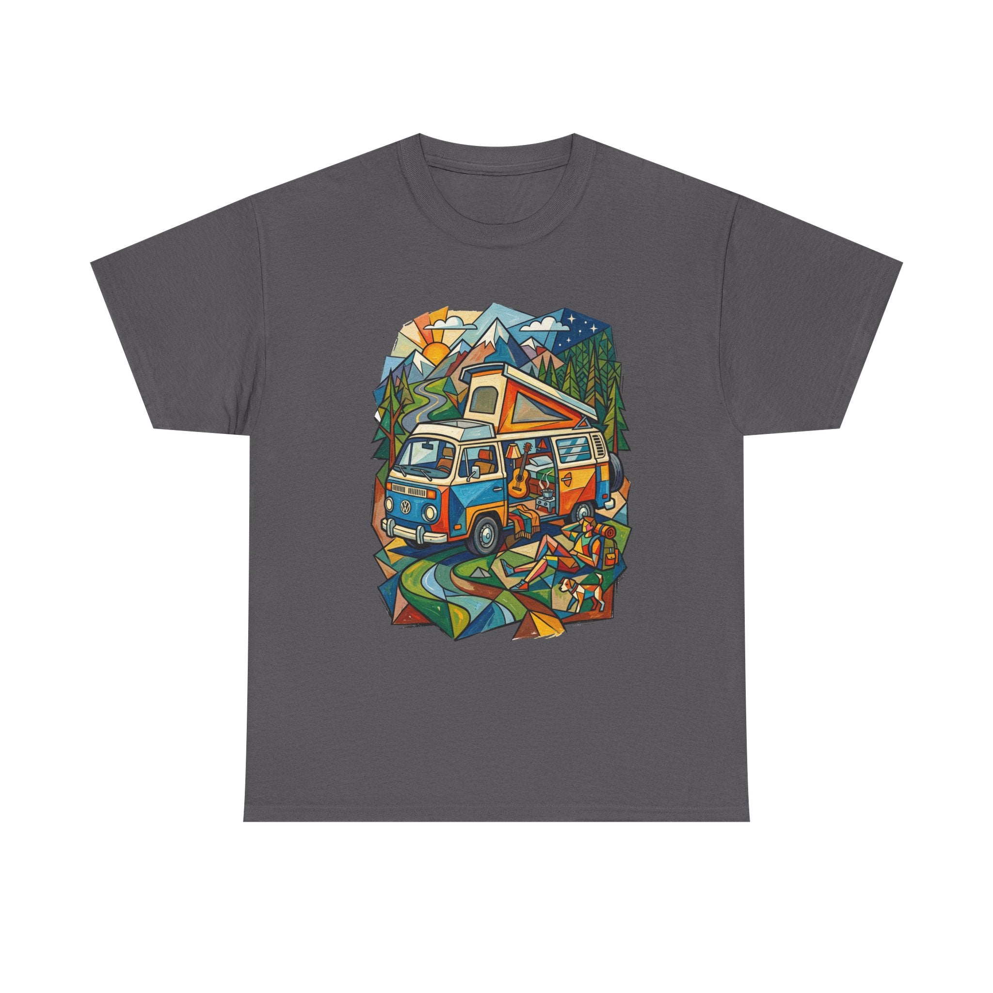 Van Life Camper Van T-Shirt – Retro Mountain Adventure Tee