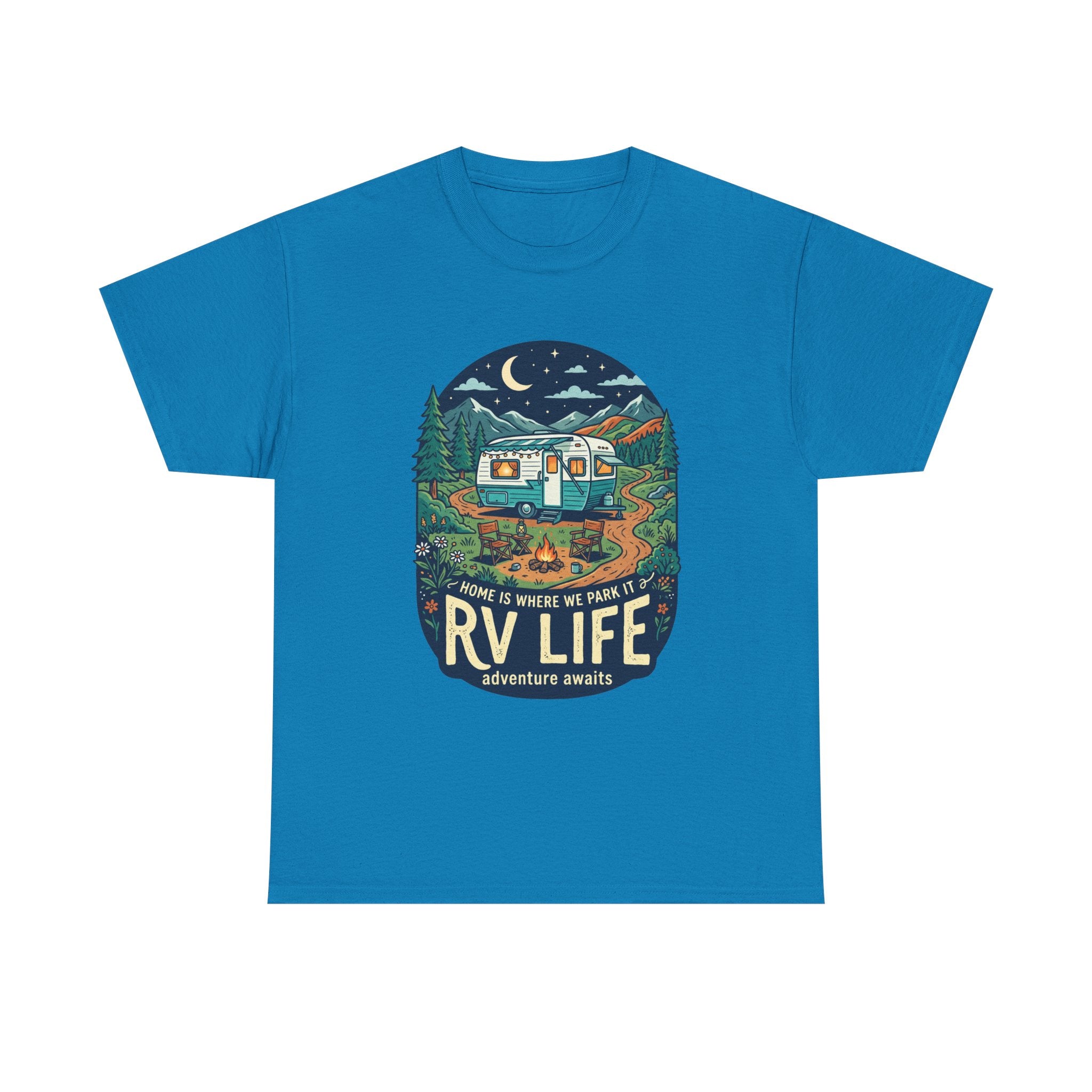 RV Life T-Shirt — Retro Camper Graphic Tee (“Home Is Where We Park It”)