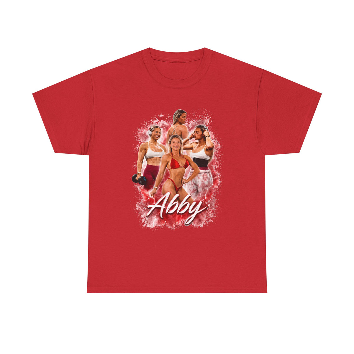 Abby Fitness Crew T-Shirt — Women's Workout Retro Photo Design