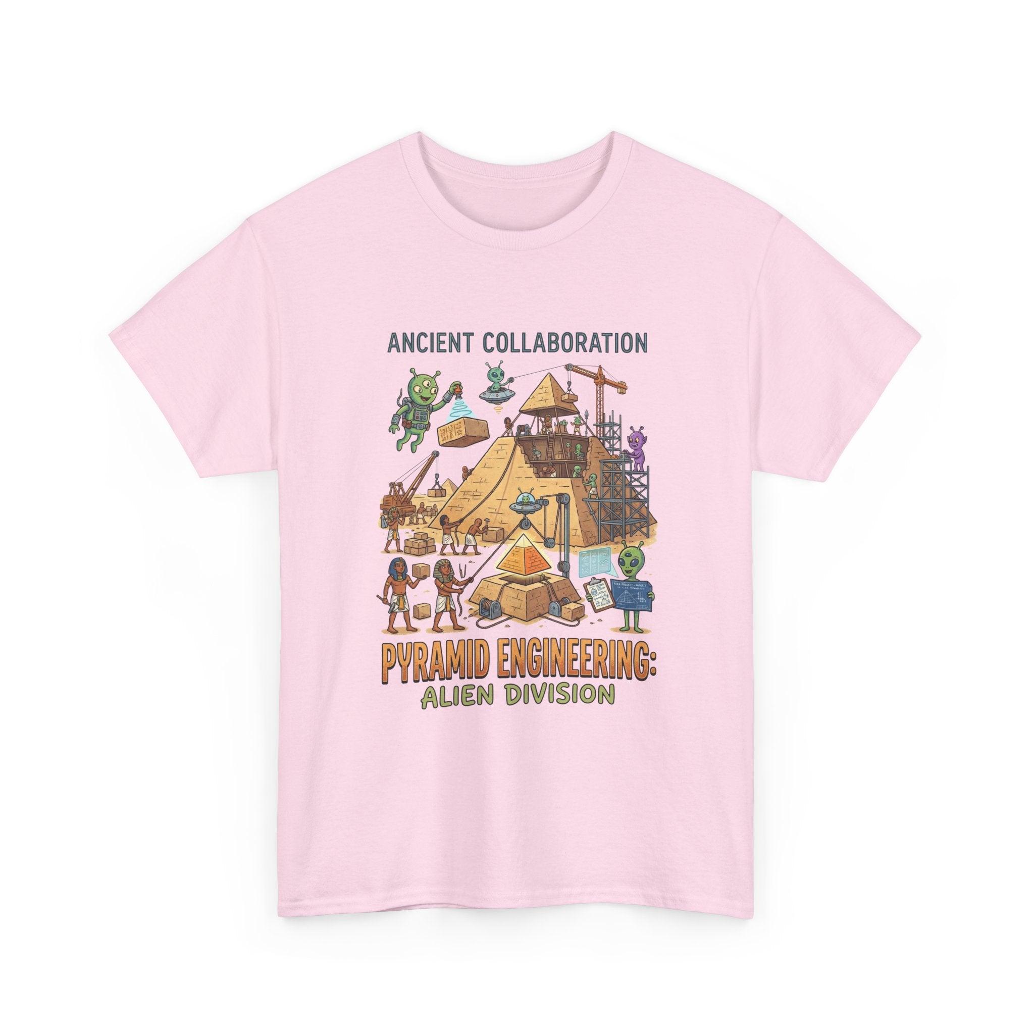 Pyramid Engineering Tee — "Ancient Collaboration" Alien Division Graphic Shirt