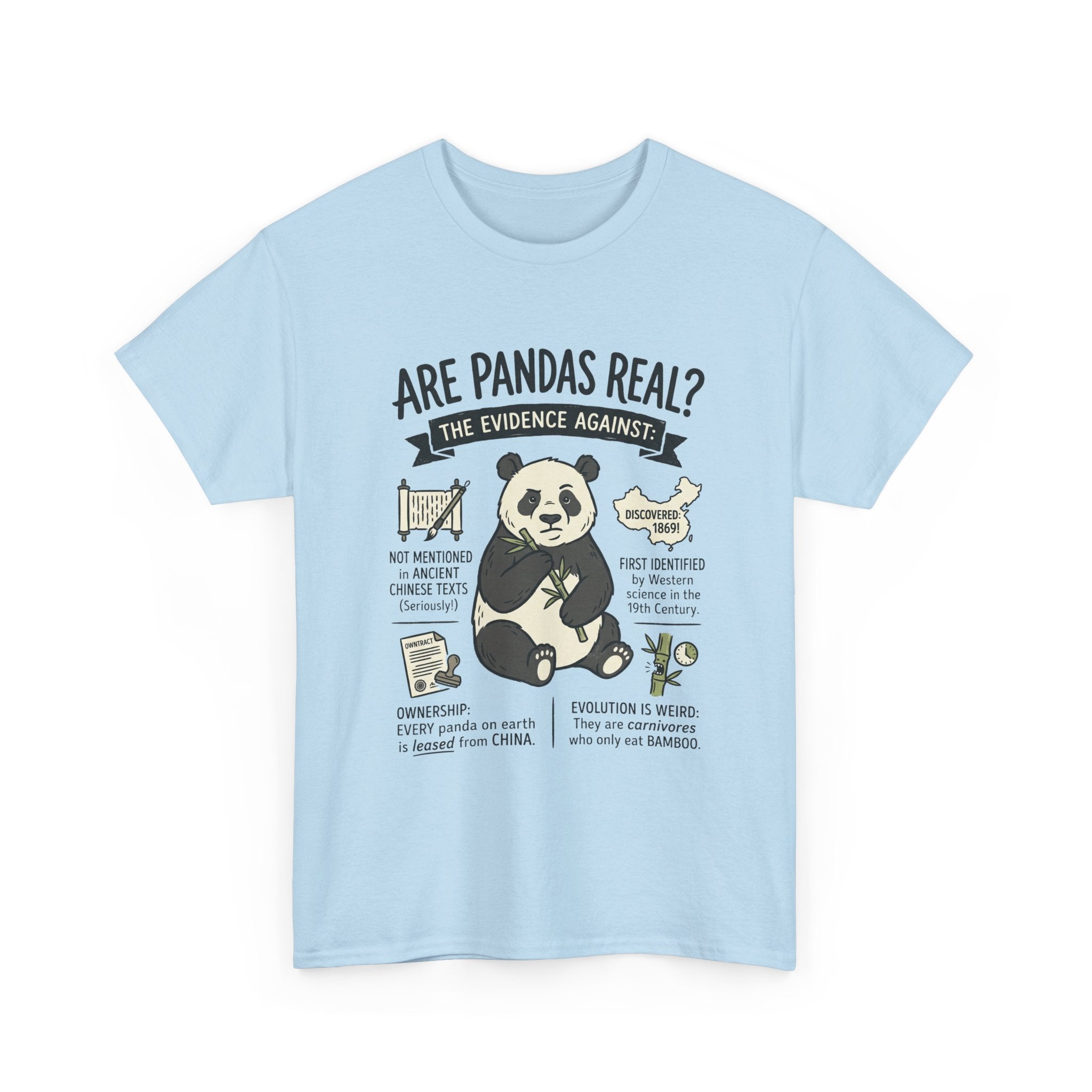 Are Pandas Real? Graphic Tee — Funny Panda Infographic T-Shirt