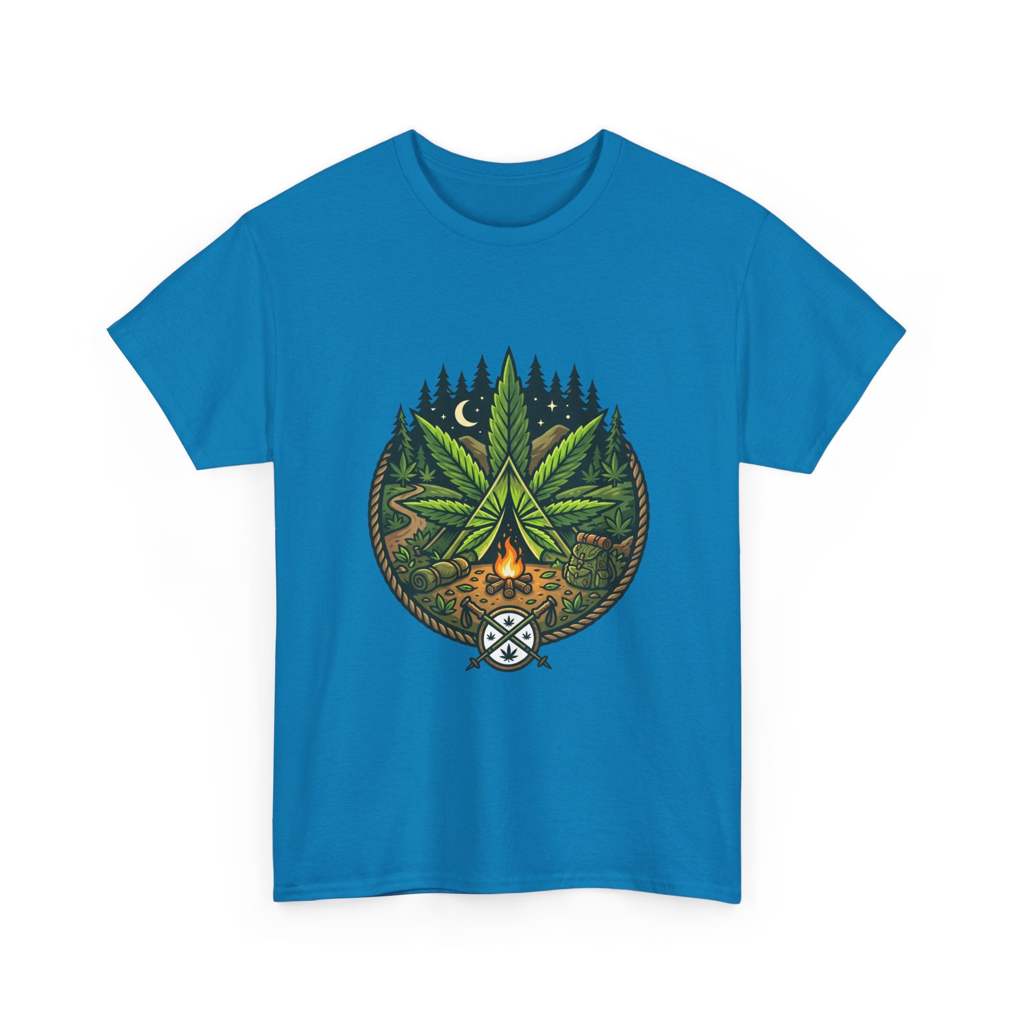 T-Shirt — Campfire Cannabis Leaf Graphic Tee