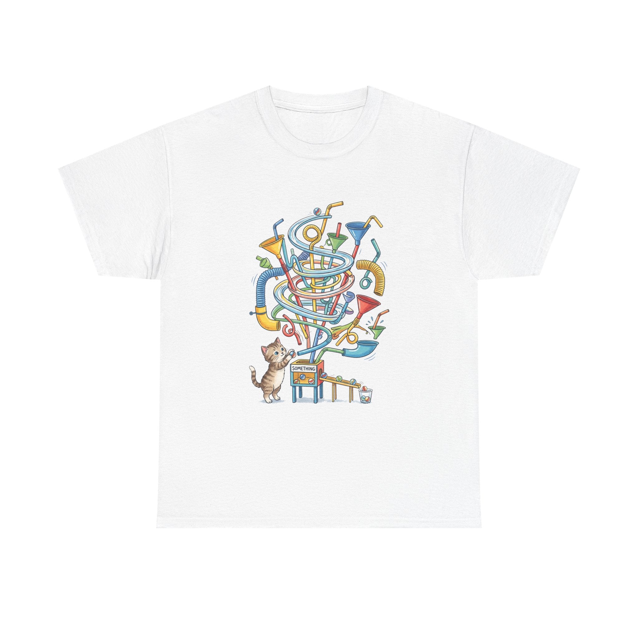 Music Cat T-Shirt — Whimsical Cat Playing Colorful Instruments Tee