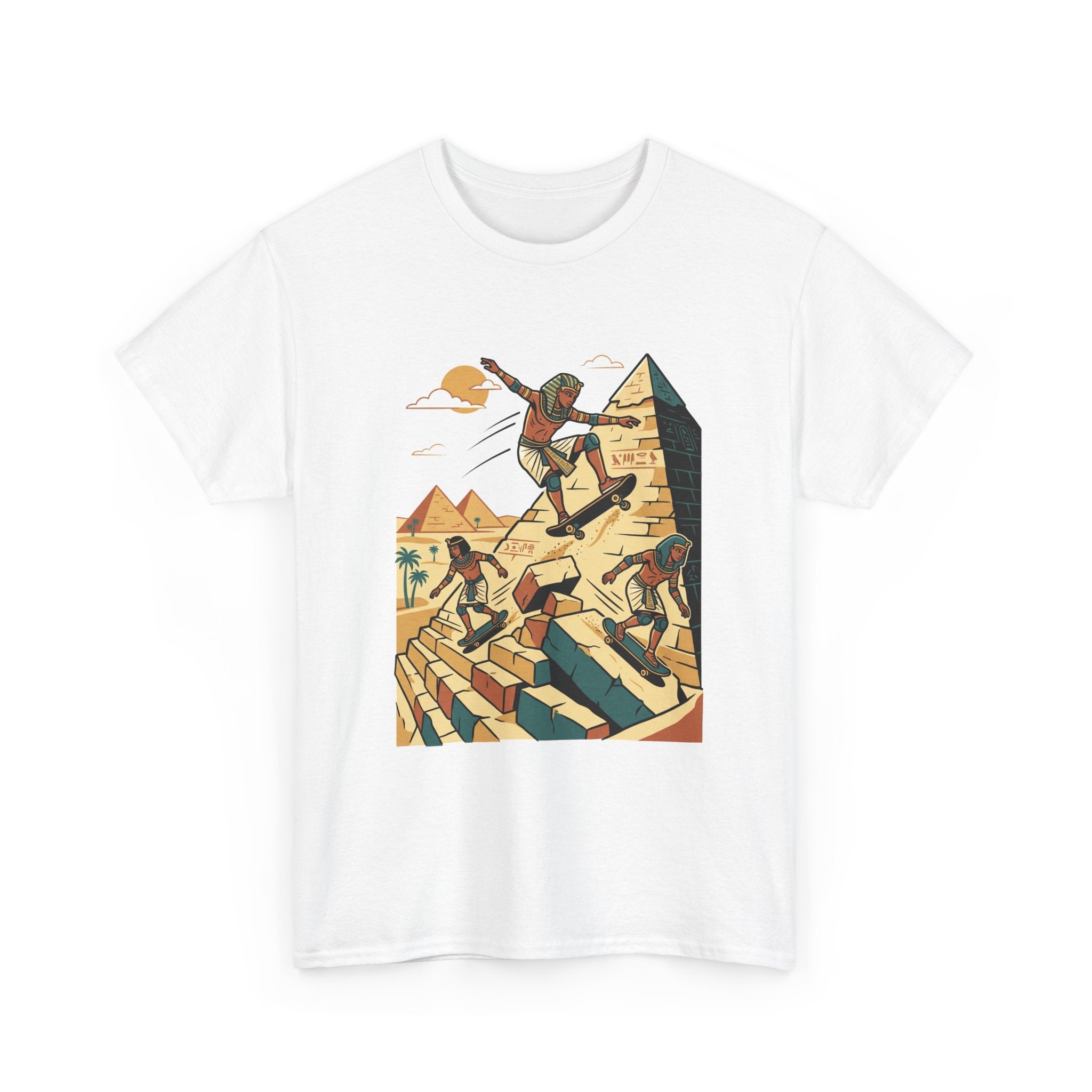 Pyramid Skateboarding Tee — Vintage Egyptian Skateboard Graphic T-Shirt