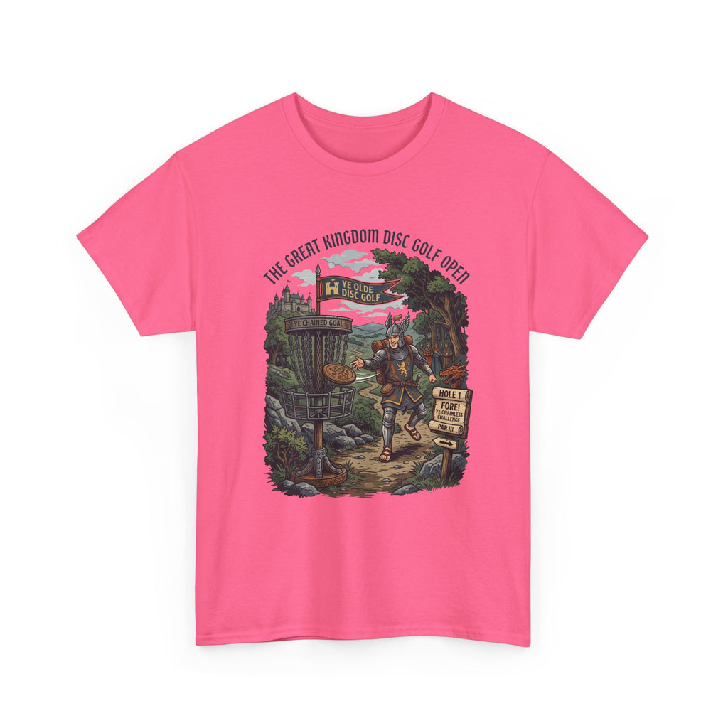Medieval Disc Golf Adventure Tee — "The Great Kingdom Disc Golf Open" Graphic Shirt