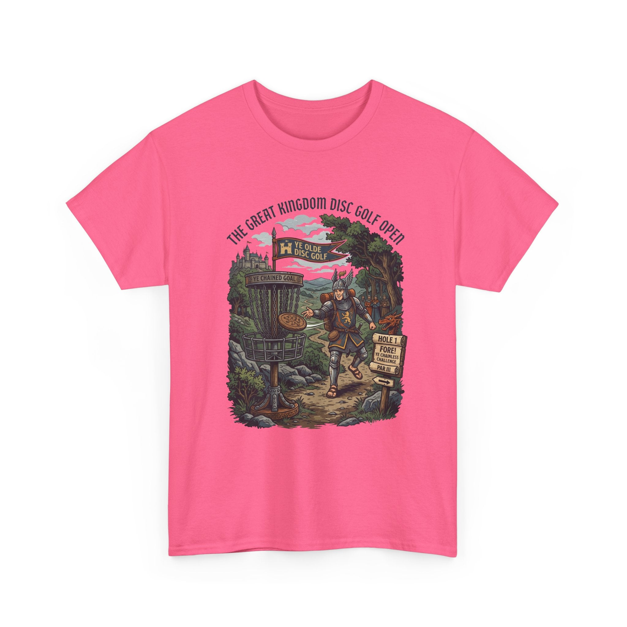 Medieval Disc Golf Adventure Tee — "The Great Kingdom Disc Golf Open" Graphic Shirt