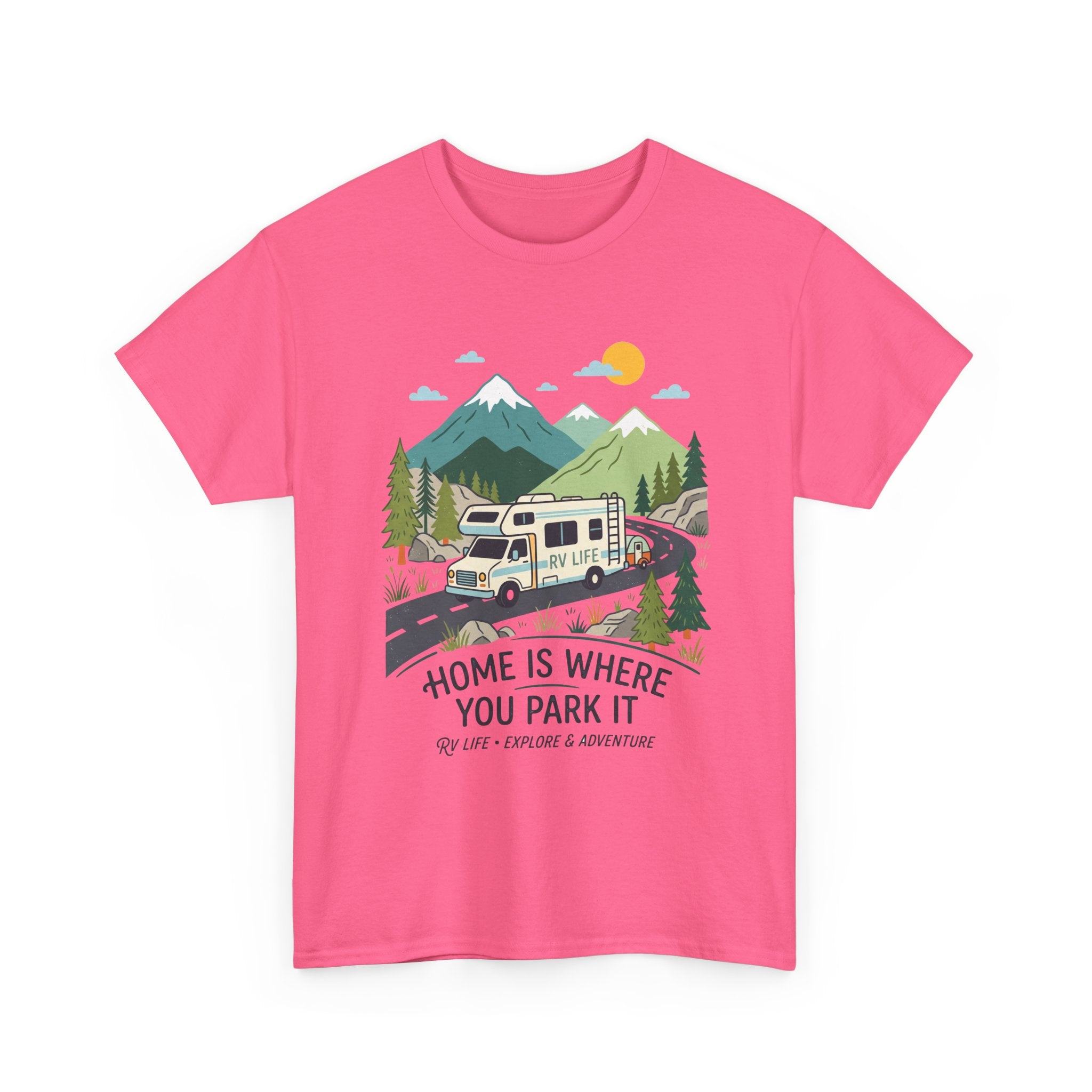 RV Camping T‑Shirt — "Home Is Where You Park It" Mountain Camper Tee