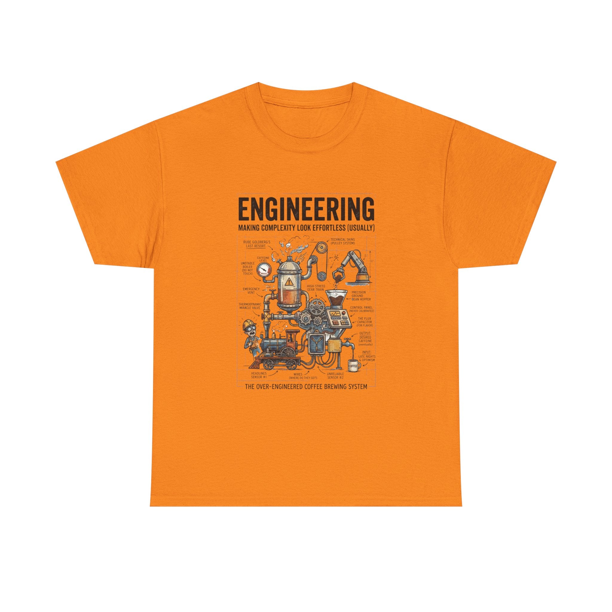 Engineering Diagram T‑Shirt — Funny STEM Illustration Tee for Engineers & Students
