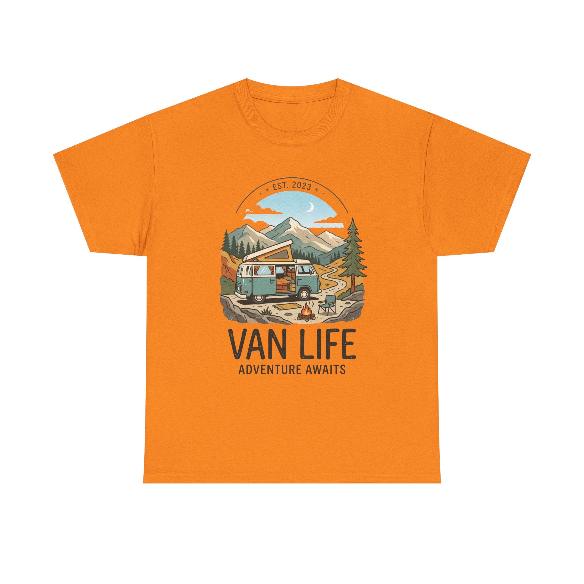 Van Life Adventure Awaits Unisex Heavy Cotton Tee