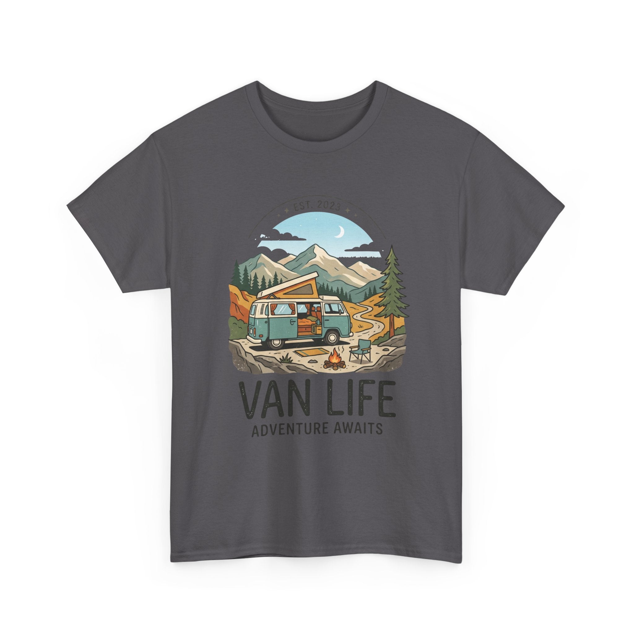 Van Life Adventure Awaits Unisex Heavy Cotton Tee