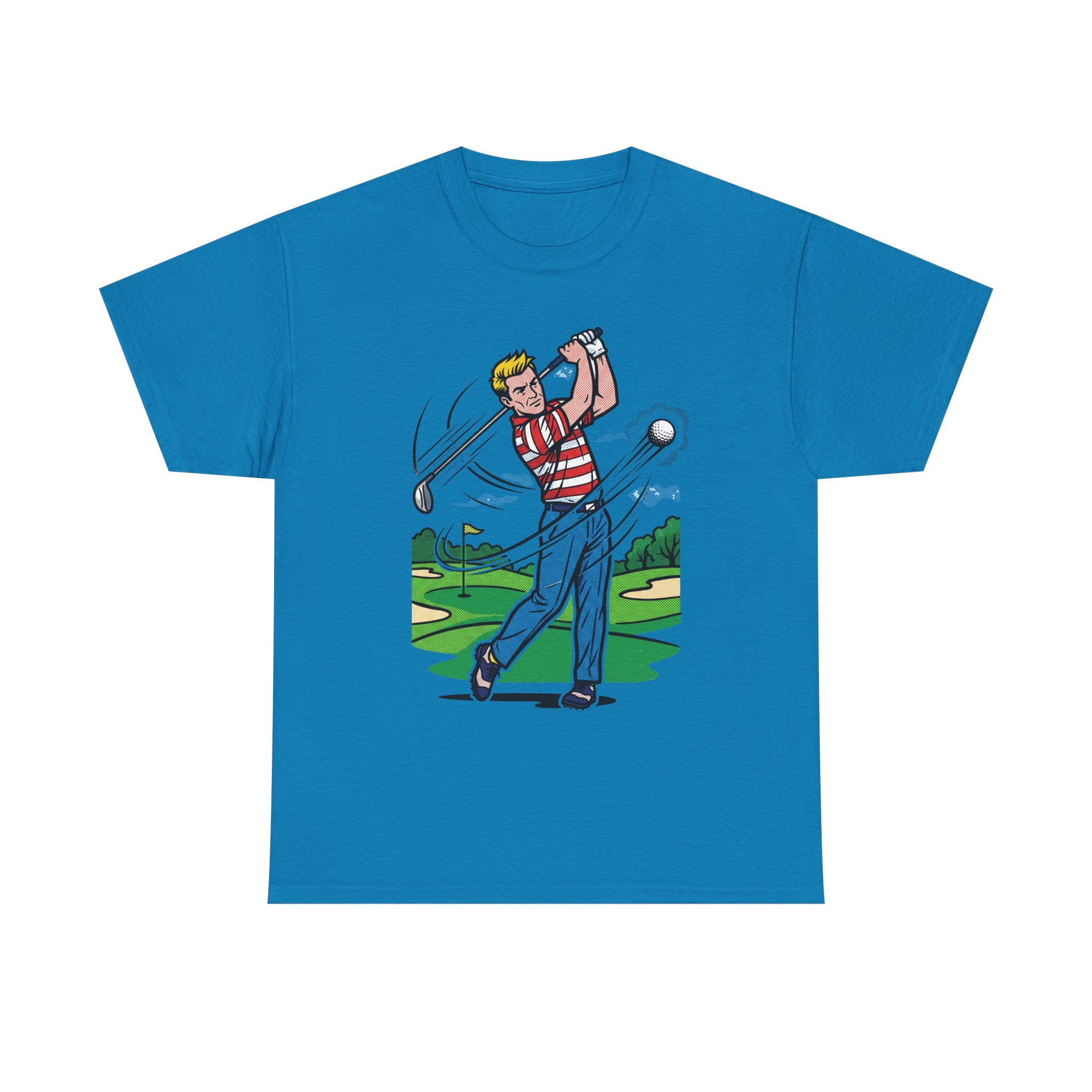 Golf Swing Graphic T-Shirt — Vintage Golfer Illustration Tee