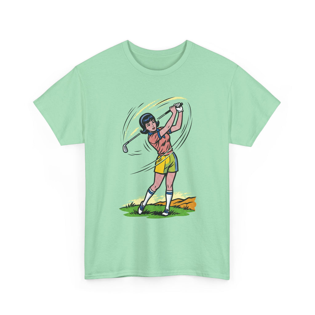 Golf Swing Graphic Tee — Vintage Golfer Illustration T-Shirt